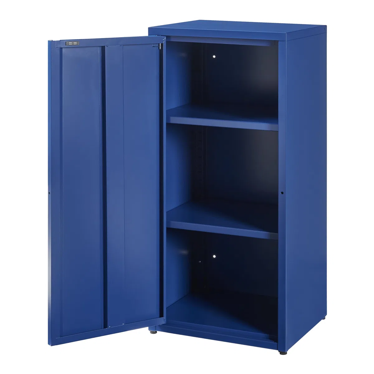 [en.casa] Armadio a Colonna in Metallo Armadietto da Ufficio con 1 Anta e 2 Ripiani Regolabili in Altezza Mobile in Acciaio per Archivio 88 x 40 x 35 cm - Blu