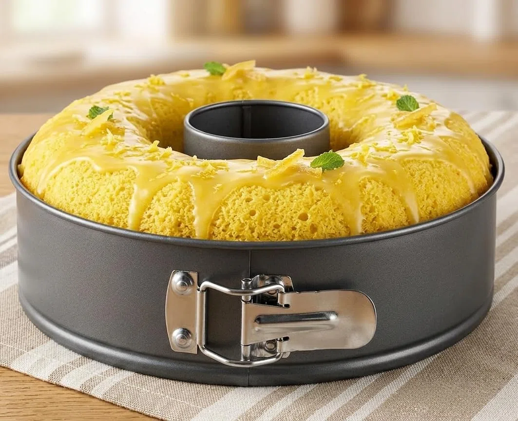 GF Cake - Tortiera 26 cm Apribile con Cerniera - Stampo Tortiera Apribile 2 Fondi - Teglia per Dolci Rotonda da Forno con Rivestimento Antiaderente - Stampo per Torte