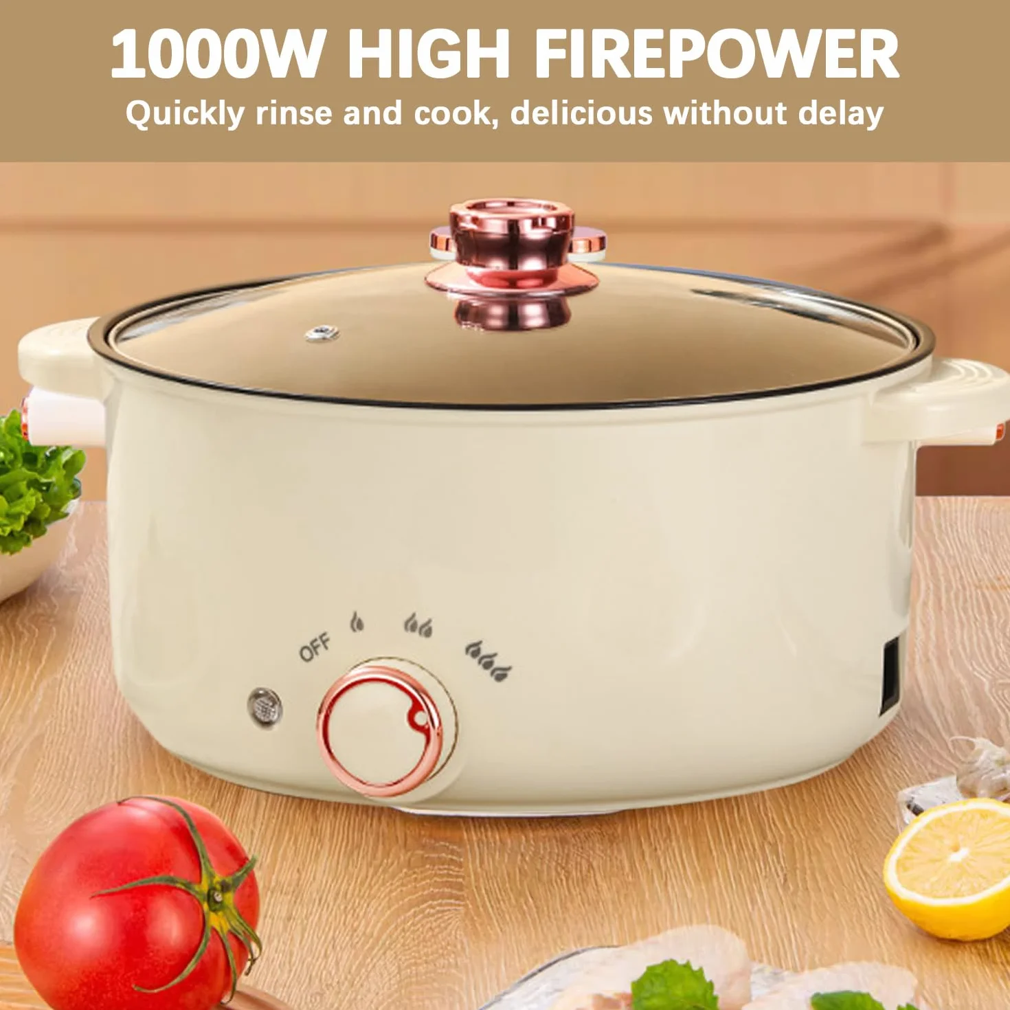 Hot Pot Pentola elettrica da 2 Lati, 3,5 l, 1000 W, Tre regolazioni di Potenza, Antiaderente, Multifunzionale, pentola Veloce per arrosti, Ramen, fonduta
