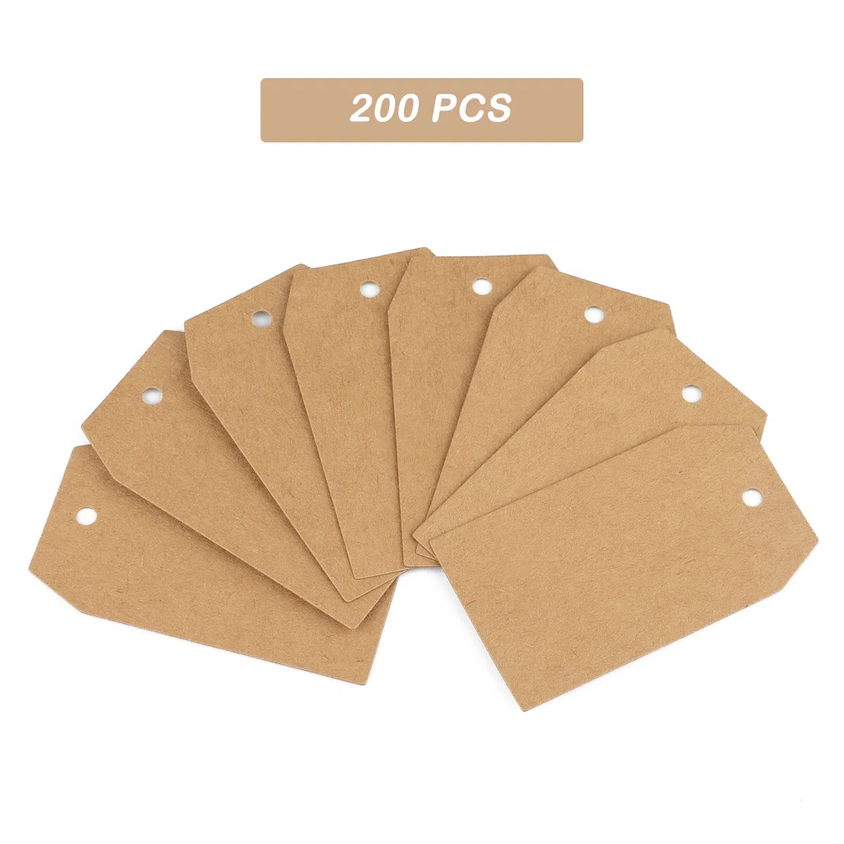 200 pezzi Etichette in Carta Kraft Tag Regalo Cartoncino 7x4CM e 30M Spago di Iuta, per Natale Compleanno Bomboniere Artigianato (Marrone)
