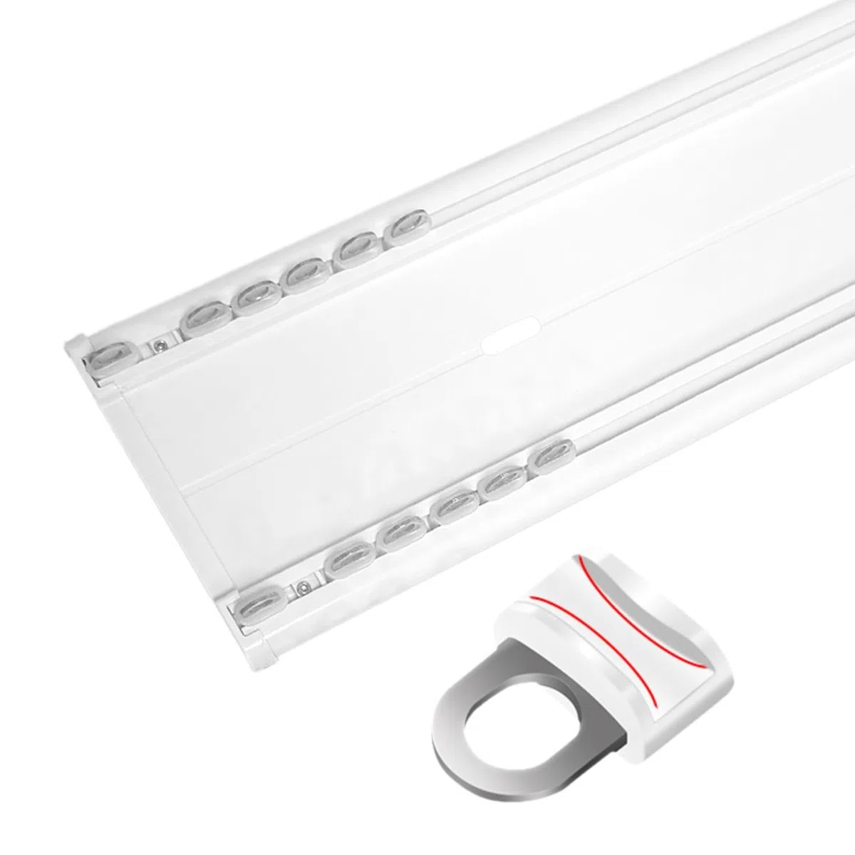 Doppio binario per tenda da soffitto con puleggia silenziosa e resistente, per camera da letto, soggiorno, balcone