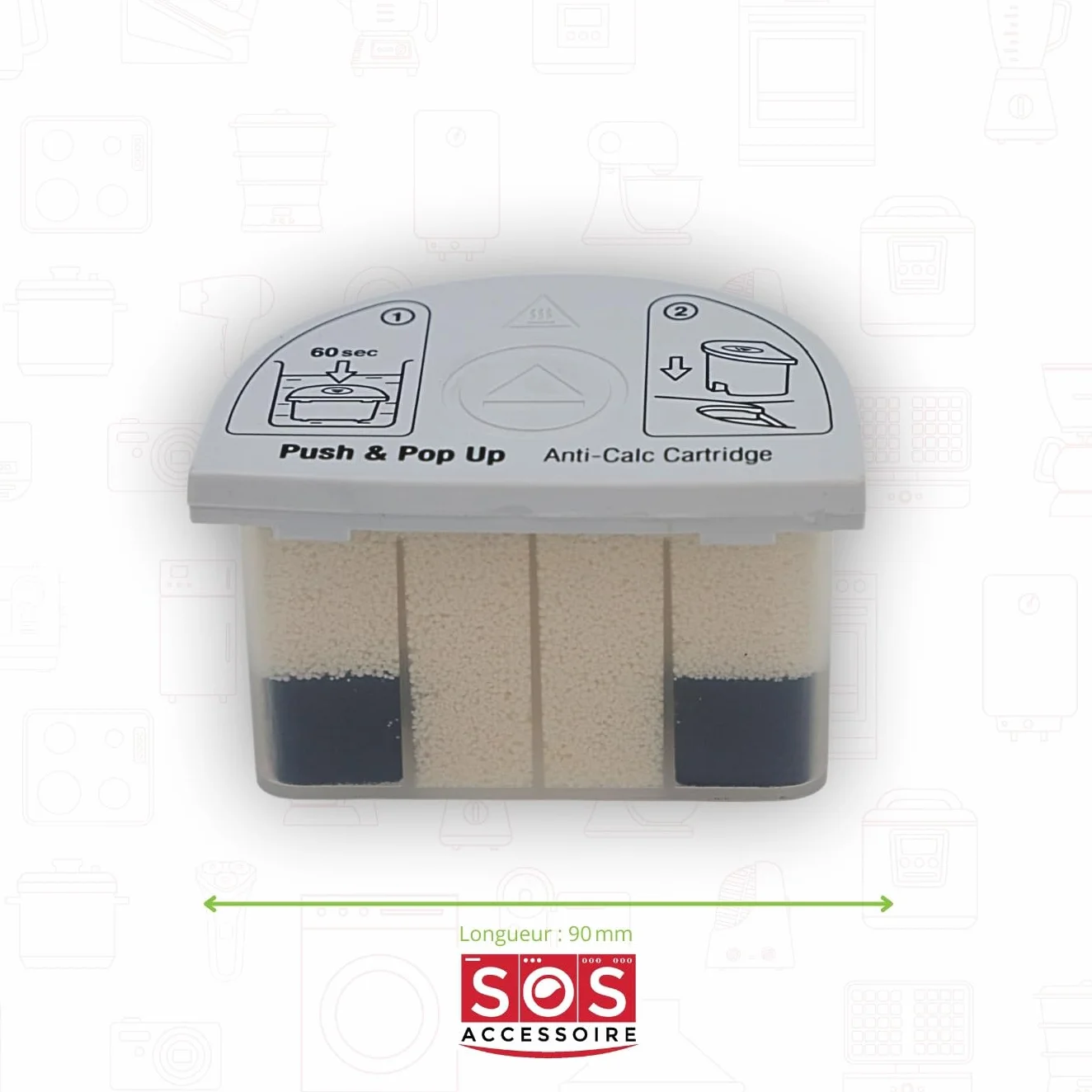 Cartuccia anticalcare SGC71W9178007791 per BEKO Grundig, ferro da stiro a vapore