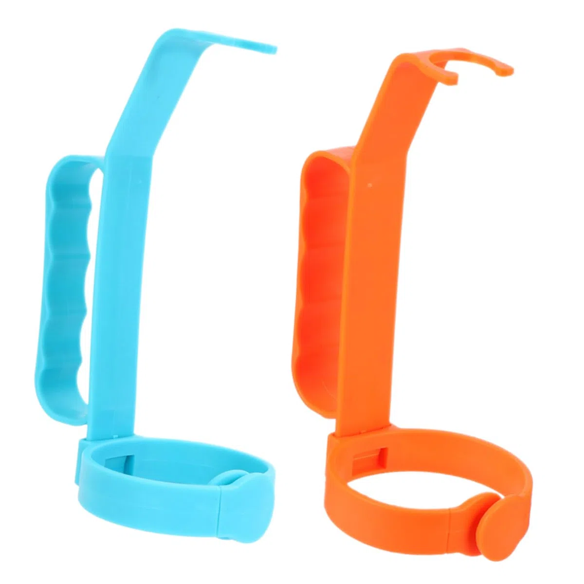 2Pezzi Maniglia Per Bottiglie Di Bevande Stabilizzatore Ergonomico Per Sodas E Acqua Per Picnic E Campeggio - Impugnatura Antiscivolo Arancione E Blu