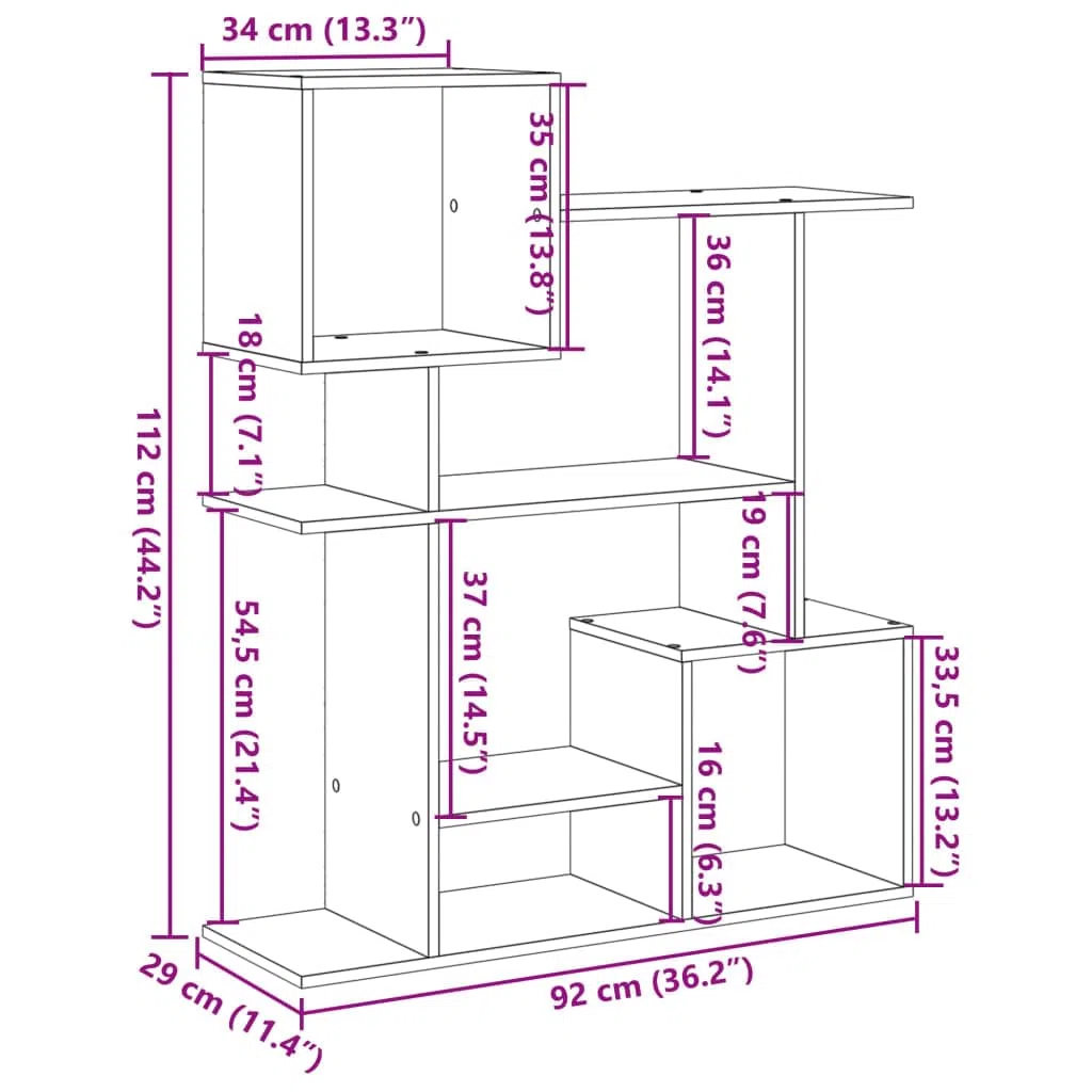 vidaXL Libreria Divisorio Bianca 92x29x112 cm in Truciolato, libreria, Mobile Porta Libri, scaffale portaoggetti, Porta Libri, scaffale per Libri