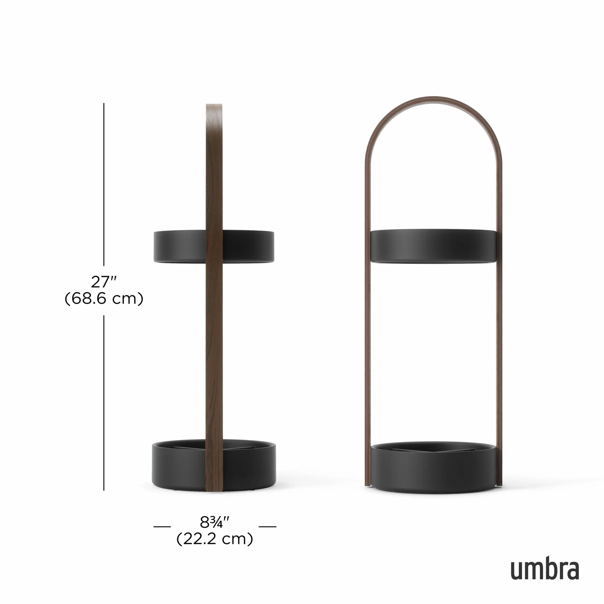 Umbra Bellwood Portaombrelli, Acciaio, Nero/noce