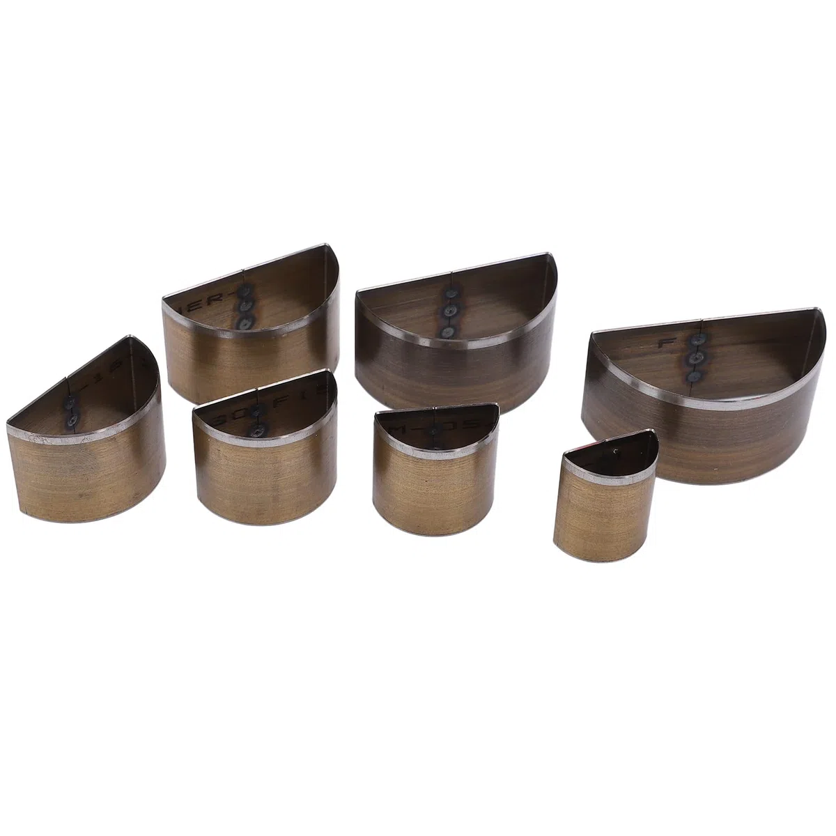 Set di Fustelle per Pelle, 7 Pezzi Semicircolari da 50 mm, Utensili in Acciaio ad Alta Velocità per Lavorazione Artigianale di Pelle, Gomma, Silicone