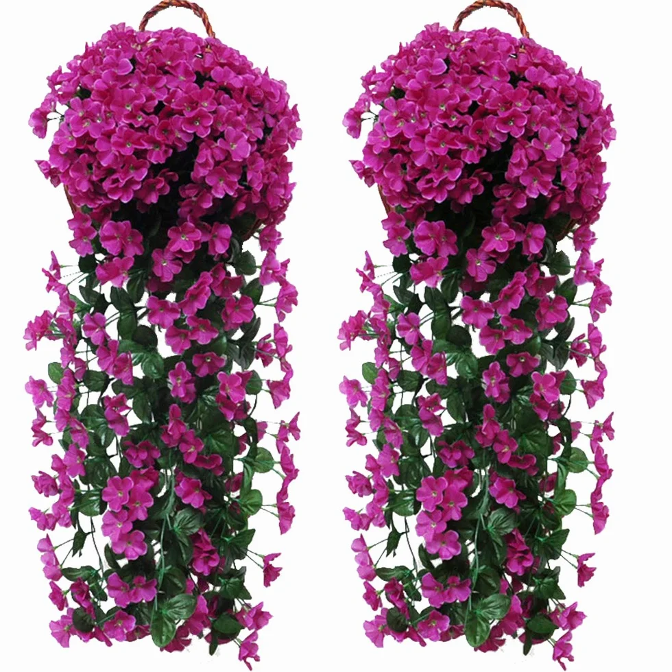 Glicine Artificiale, Fiori di Edera Viola Finti,Fiori di Vite Pendenti Artificiali Realistici,Ghirlanda Di Glicine Finto Vite per Decorazioni Floreali per Matrimoni All'aperto Da Giardino