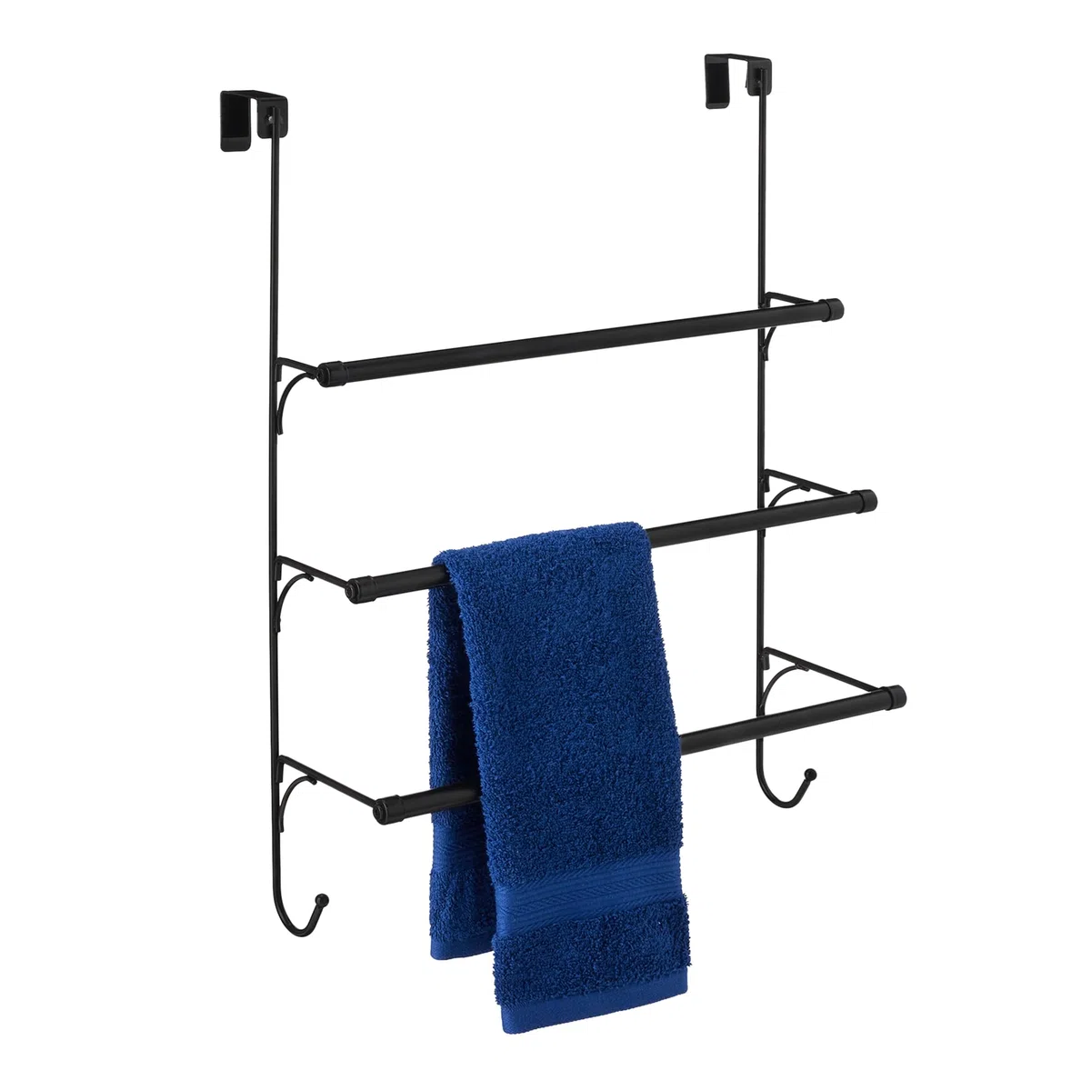 Amazon Basics Portasciugamani da sopra la porta, Nero, 49 x 17 x 63 cm