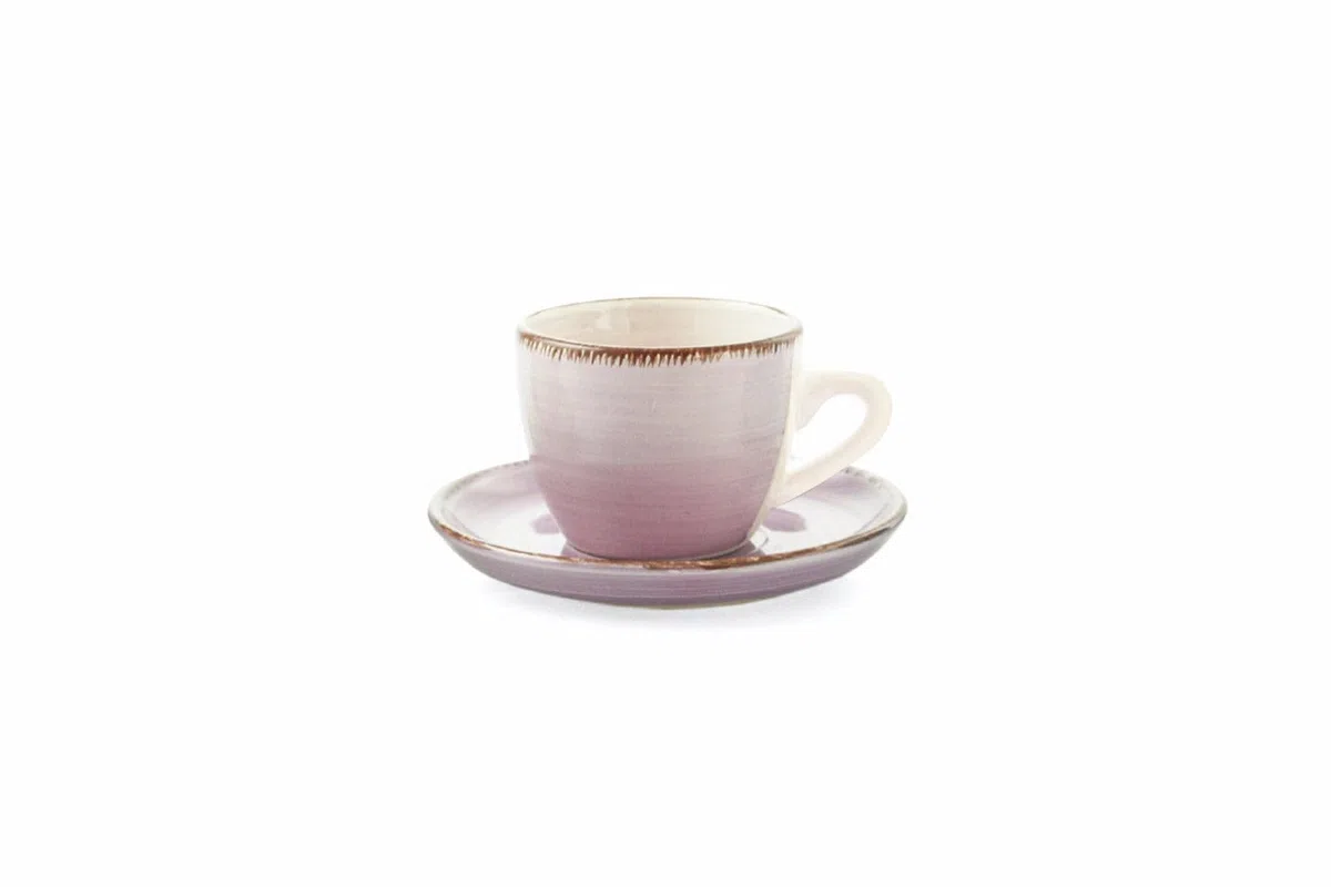 Villa d'Este Home Tivoli 2371741 Set 6 Tazzine caffè con Piattino, Multicolore, Set di 6 Pezzi