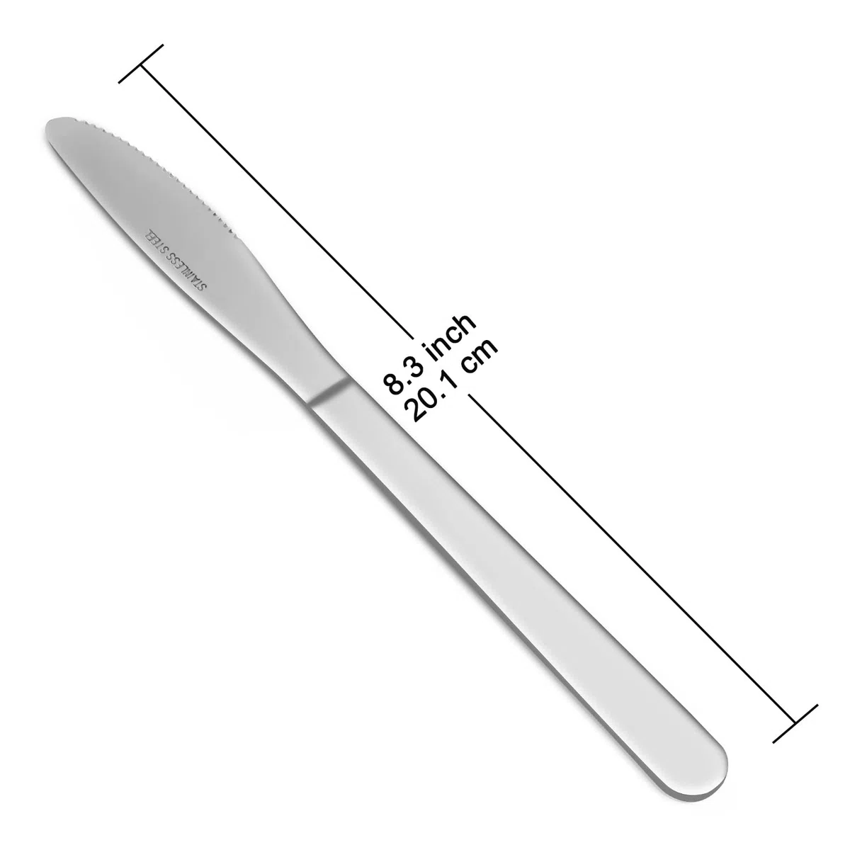 Coltello in acciaio inossidabile di qualità, confezione da 24 (8,3 pollici / 20,1 cm), lavabile in lavastoviglie, lucidatura a specchio, coltelli da cena per cucina domestica o ristorante