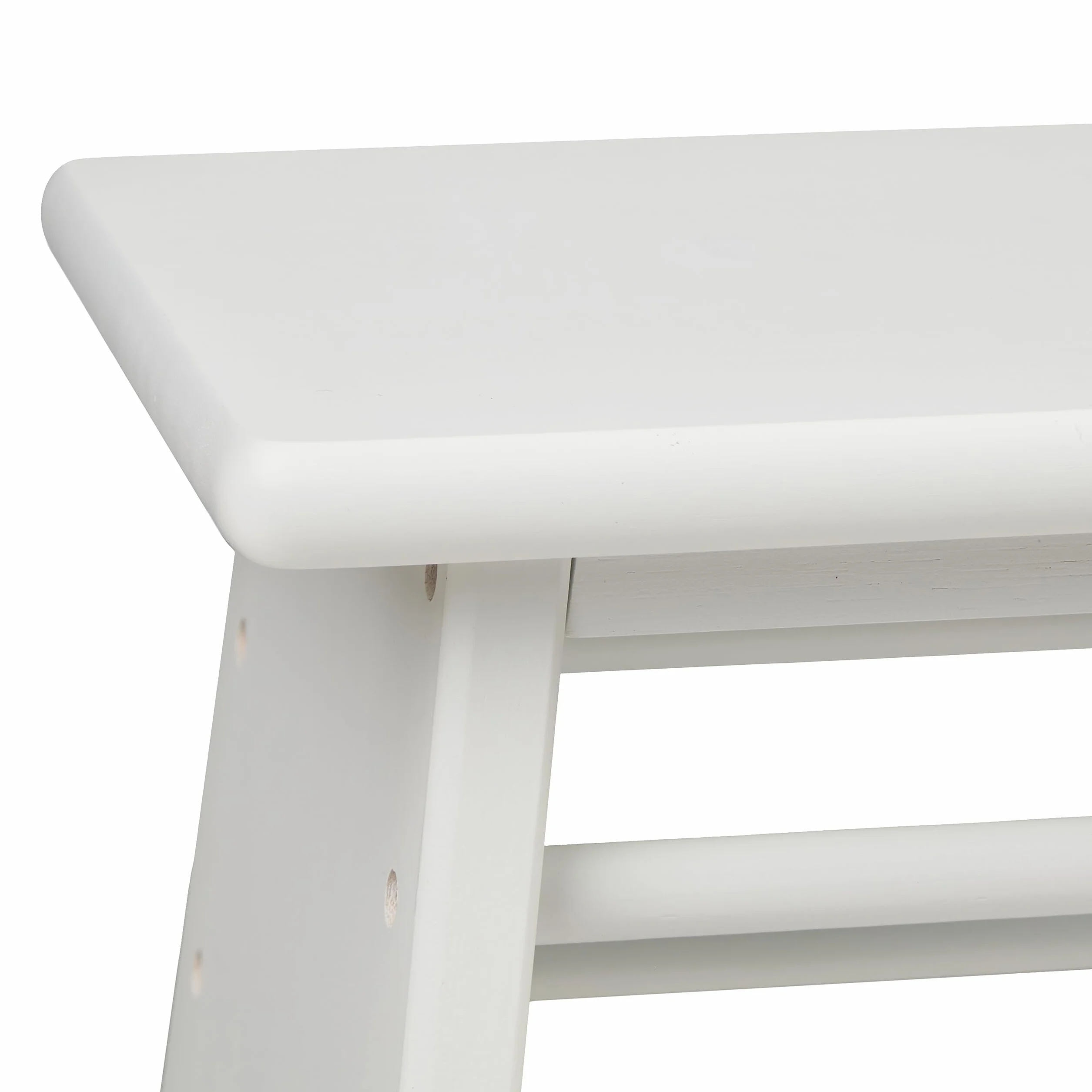 Relaxdays Sgabello Poggiapiedi in bambù, Fino a 100 kg, Appoggia Piedi, Rialzo Bagno per Bambini, 20x33x21,5 cm, Bianco
