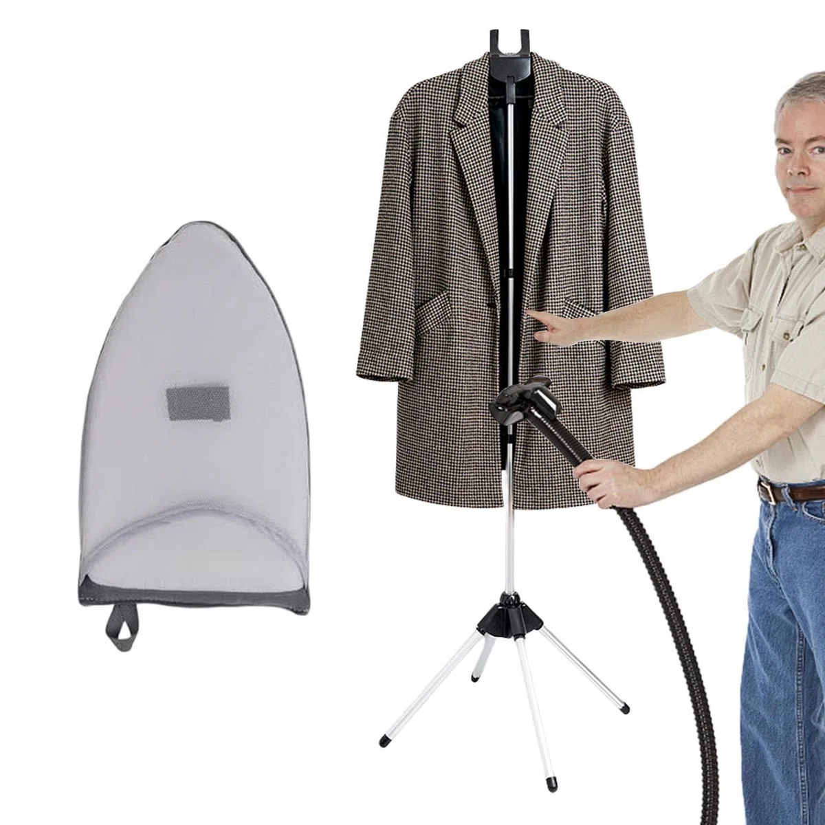 Appendiabiti Vapore - Grucce Per Ferro Da Stiro Vapore | Stendibiancheria pieghevole | Supporto Da Stiro Verticale Telescopico Fornito Con Guanti Da Stîro | Indumento Steamer Rack Per Ferro Vapõre