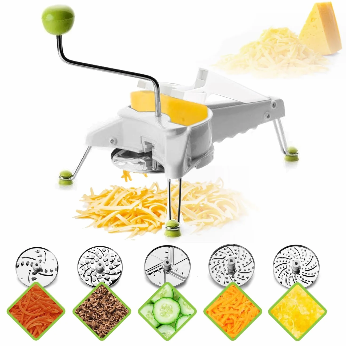 ibili Julienne Mill Set Easycook 25x12 cm, Stainless Steel, White/Green/Silver, 12 cm