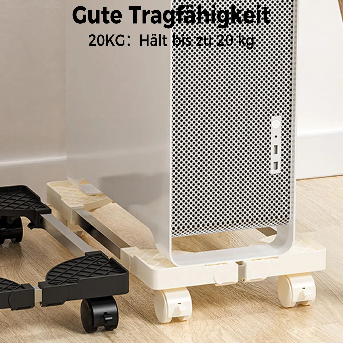 Supporto PC Tower con Ruote Base Regolabile: Telaio in Metallo Robusto per Raffreddamento e Mobilità CPU – Per Lavoro da Casa (Bianco)
