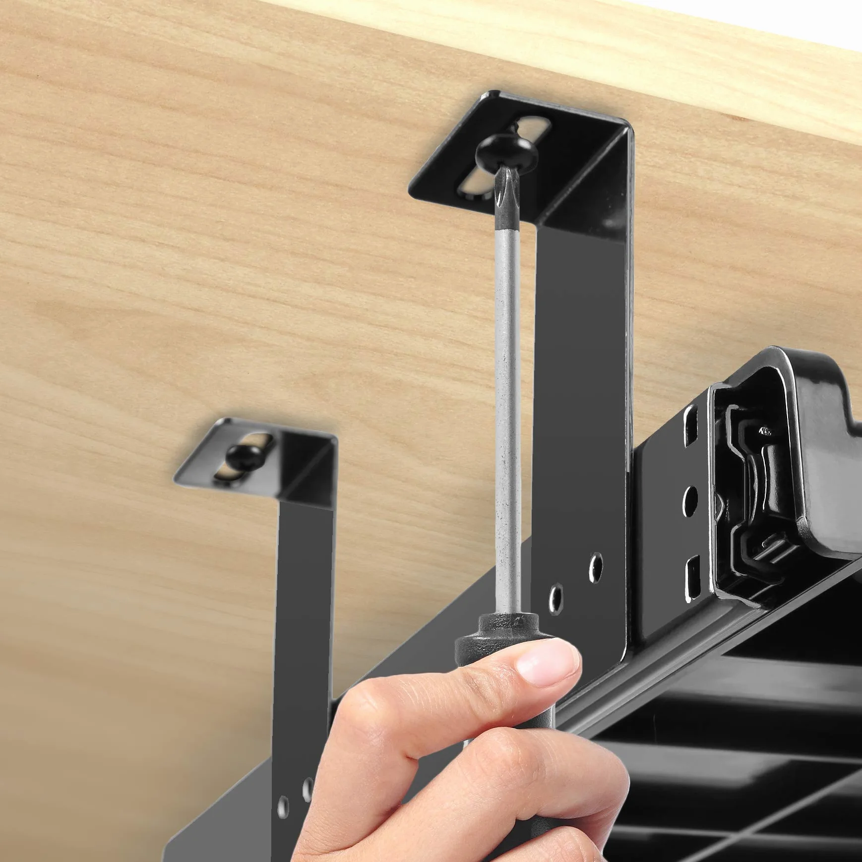 Duronic DKTSX2 Cassetto Porta Tastiera Sotto Scrivania, Supporto Mini Tastiera e Mouse Estraibile 47x31 cm, Organizer con 3 Scomparti, Migliora Postura, Facile da Installare, Per Mini keyboard