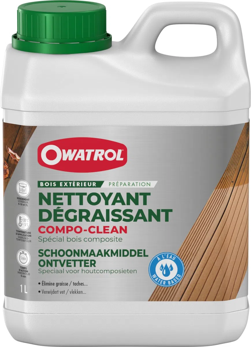 Owatrol Compo Clean - Detersivo per legno composito, 1 L