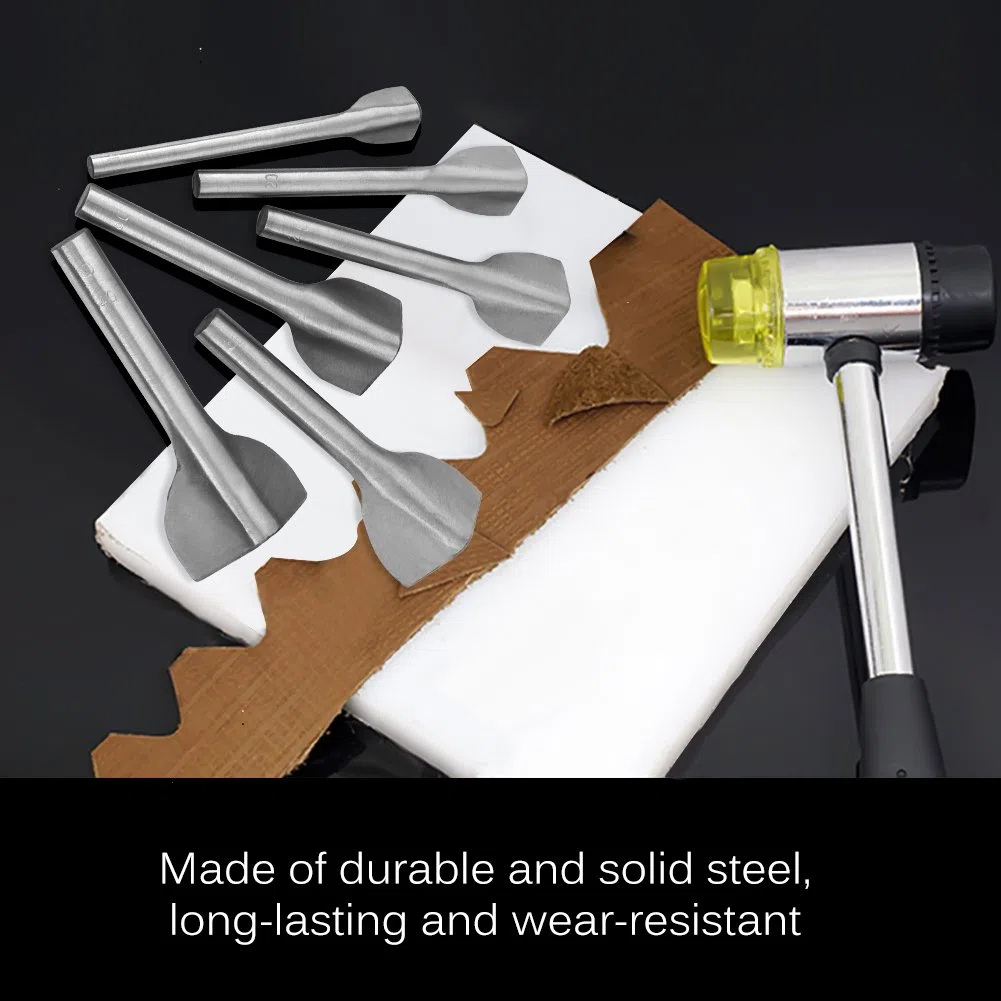 Utensili Artigianali in Pelle, Set 6 Pezzi Taglierina a Forma di V per Cinture e Cinturini, 15mm 20mm 25mm 30mm 35mm 40mm