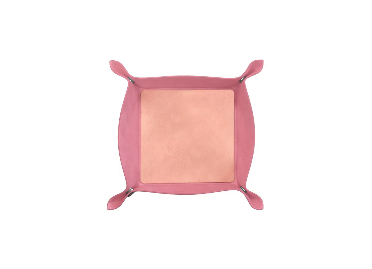 Fisura – Svuota tasche ingresso. Svuota tasche originale. Organizzatore di chiavi in similpelle. Misure: 19 x 19 centimetri. (Rosa)