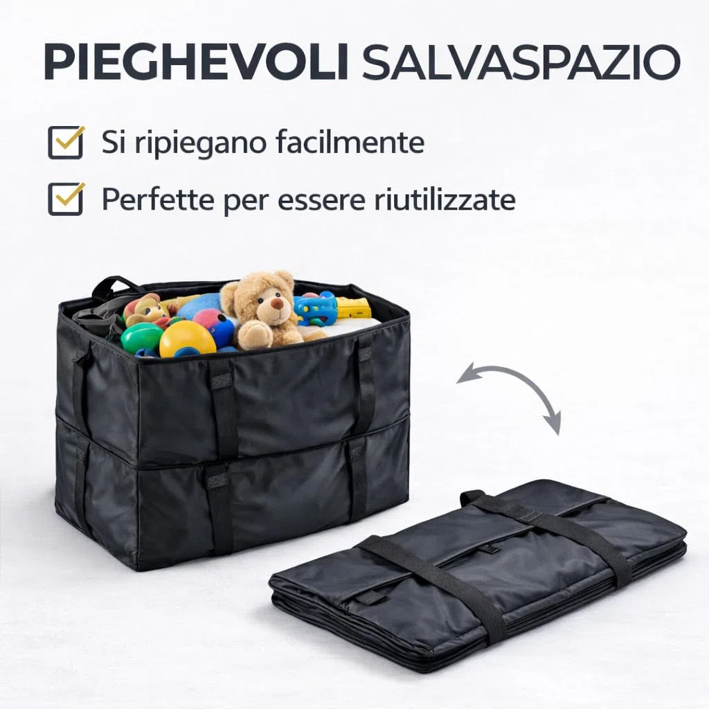 Borse per Trasloco con Manici Rinforzati, Zip e Cinghie per Zaino, Contenitori Organizer per Imballaggio, Sacchi per Stoccaggio Impermeabili, Materiale 420D Oxford, set, Nero, 80x45x25 cm (Quattro)