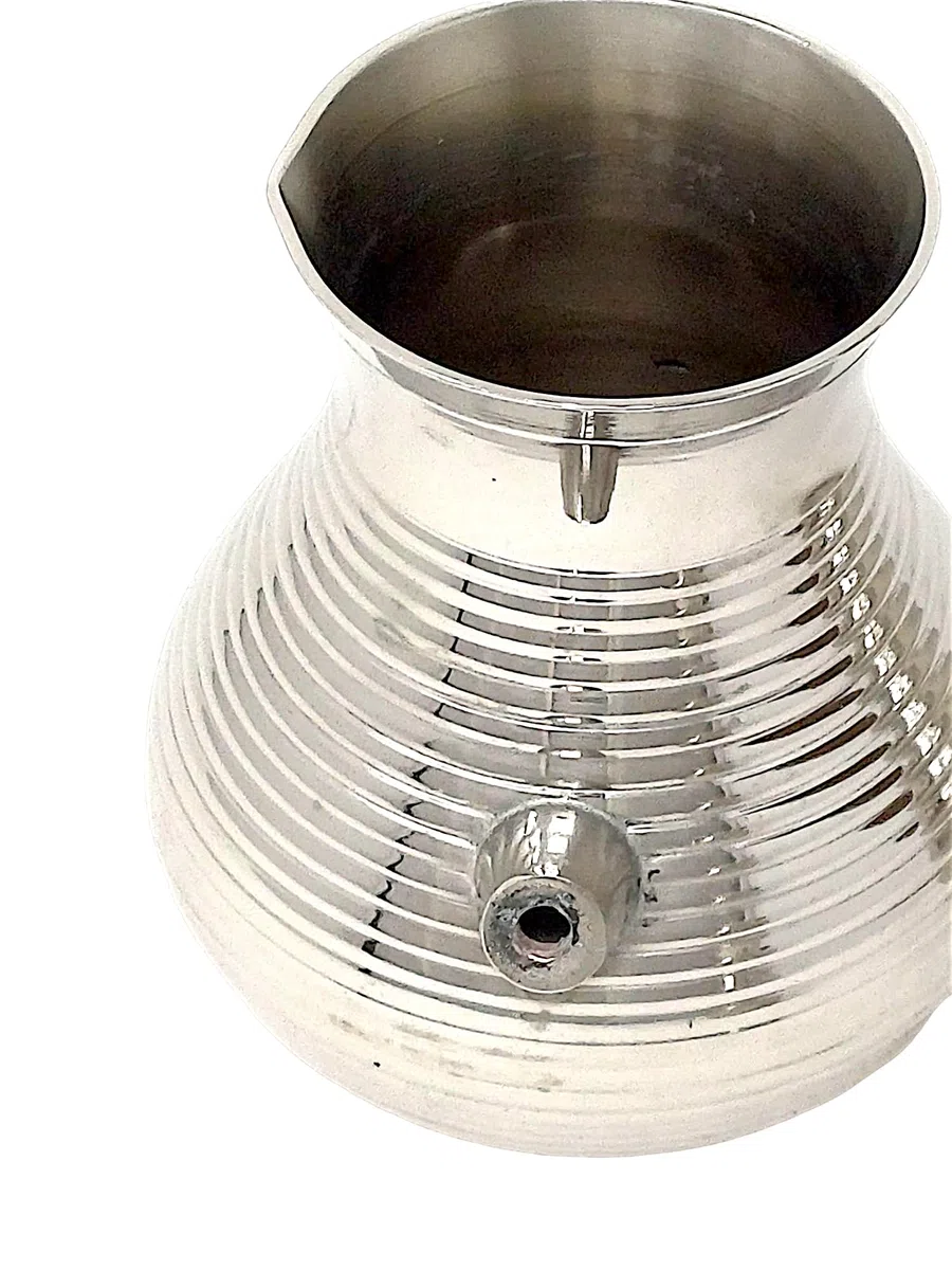 Caffettiera Cezve/Turka 300 ml oro ottone/nichel manico in legno rimovibile