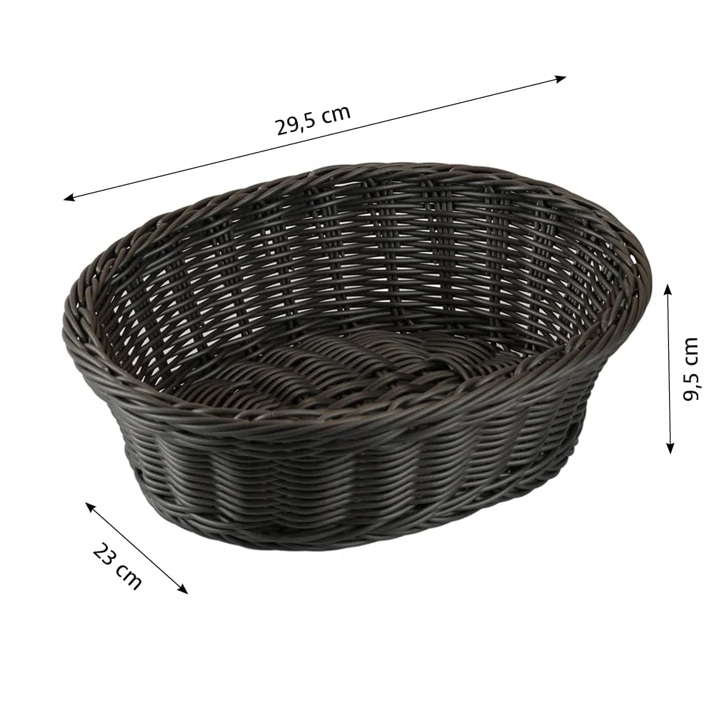 Kesper | Cestino per pane e frutta, confezione da 5 pezzi, materiale: rete interamente in plastica, dimensioni: 29,5 x 23 x 9,5 cm, colore: grigio |1982615