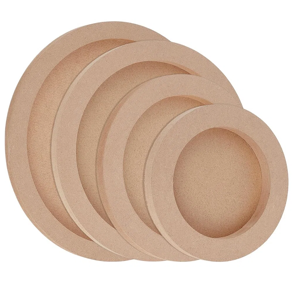 BENECREAT 4 pannello di Tela Rotondo, Pannelli Artistici In MDF Da 15 a 30cm per Dipingere Superfici In Legno, Pannelli Artistici Rotondi per Progetti Creativi di Decorazione Domestica