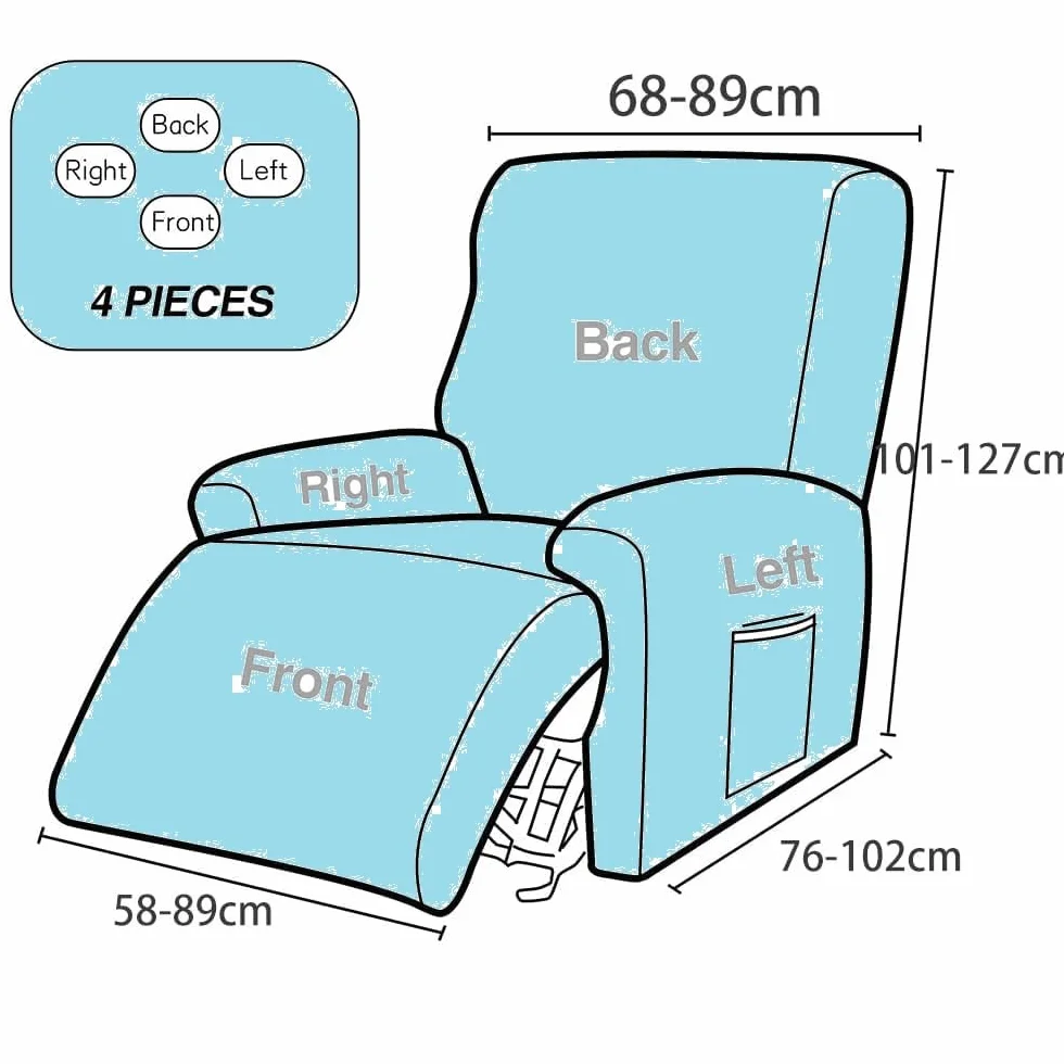 EBETA Elasticizzato Copripoltrona Fodera per poltrona, Fodera per poltrona relax in 4 pezzi, Coprisedile Chivas Poltrona Reclinabile Relax Completo con Tasche (Fiore)
