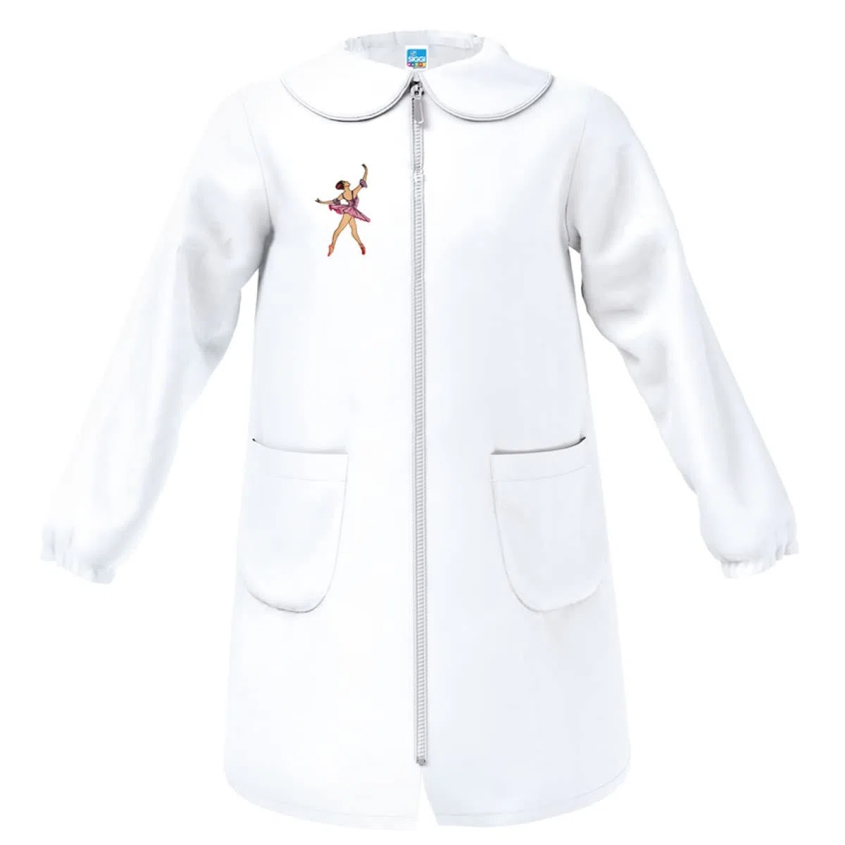 siggi Grembiule Elementare, Bambina e Ragazza Con chiusura Bottoni o Zip. Blu o Bianco
