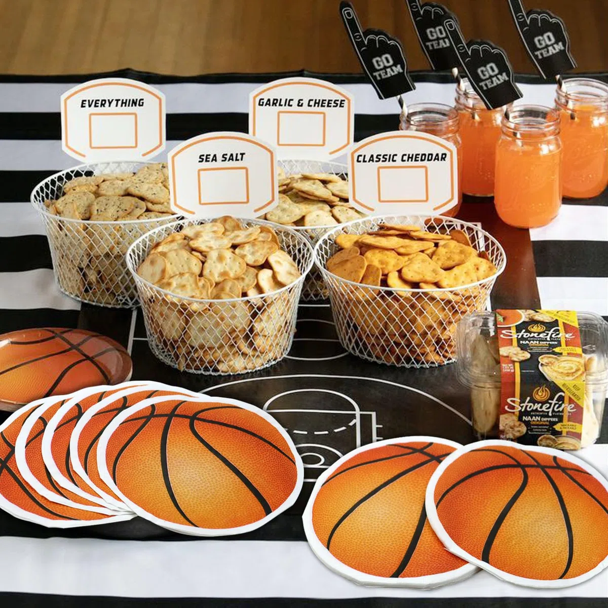 100 tovaglioli di carta a forma di pallacanestro, per feste sportive, baby shower, feste di compleanno