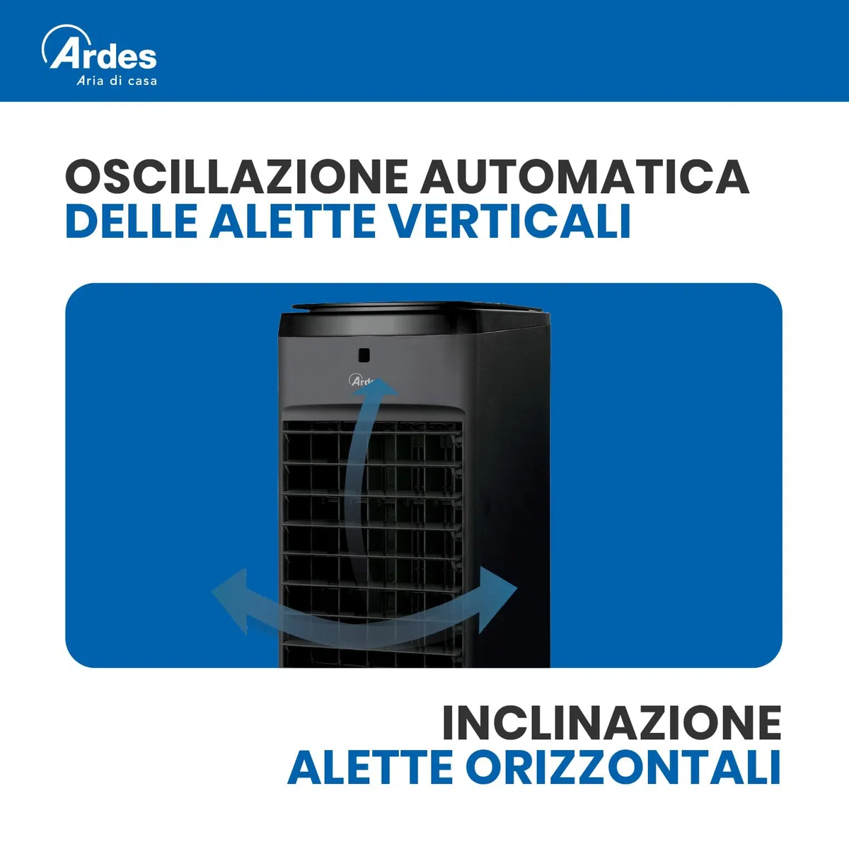 Ardes AR5AMR08 Penny Raffrescatore Evaporativo d'Ambiente con Ruote Digitale Timer e Telecomando capacità Serbatoio 4 L, Nero