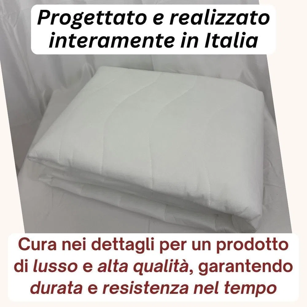 L'ANTICO ARCOLAIO - Coprirete Singolo 90x200 con Lacci per Fissarlo Saldamente agli Angoli del Letto, Coprirete Trapuntato per Letto Singolo Prodotto Italiano, Materiale Anallergico e Antiacaro