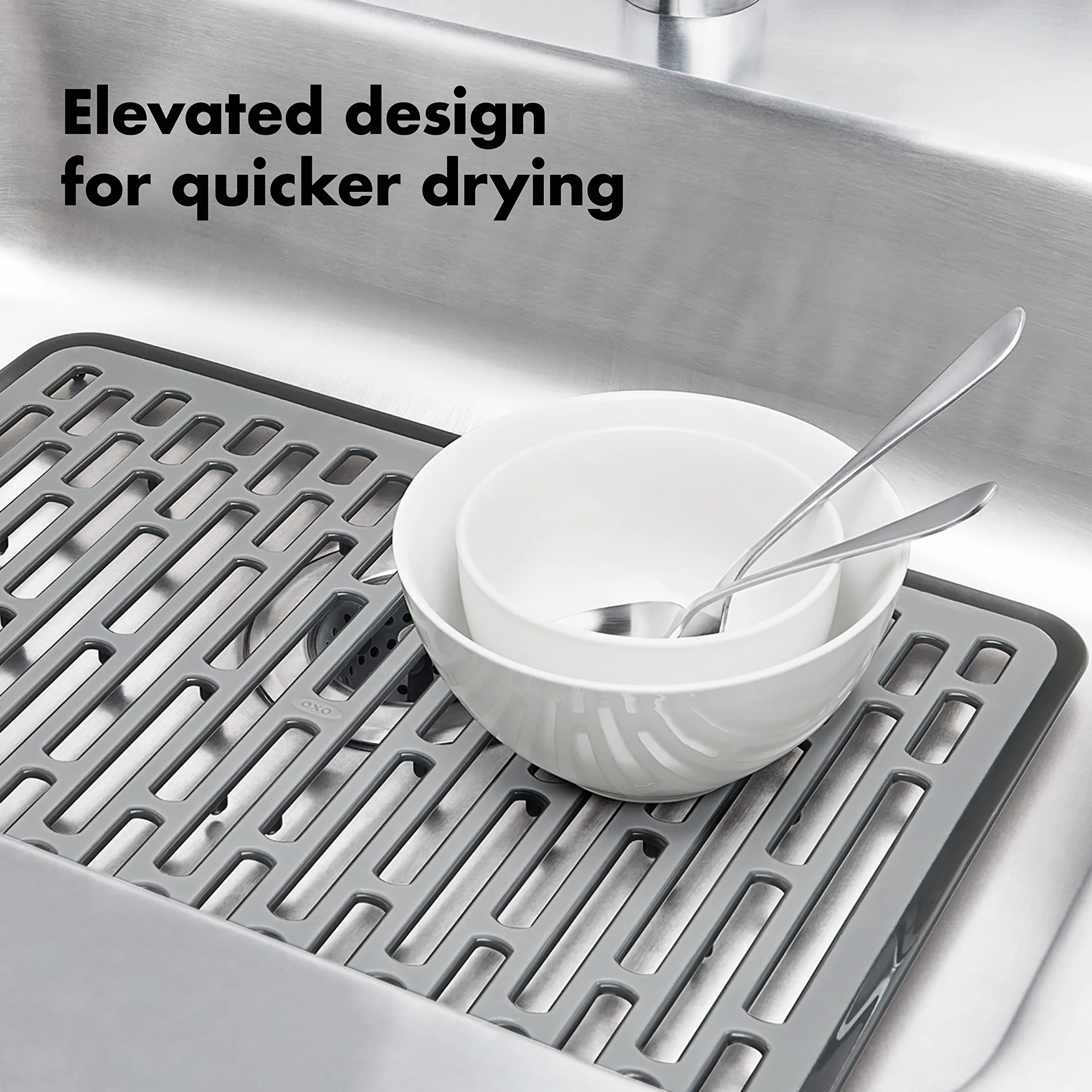 OXO Good Grips Tappetino Per Lavello In Silicone, Grigio