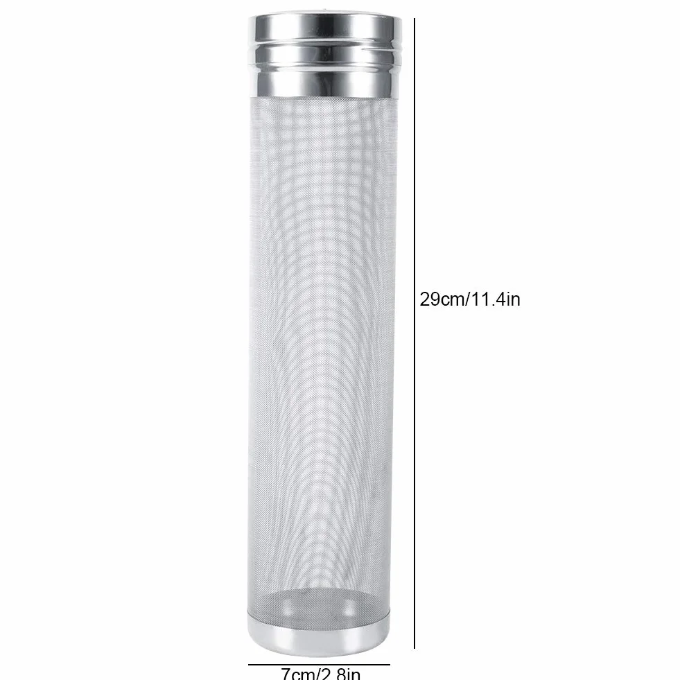Filtro a Maglia Birra 300 Micron Mesh Filtro a Tramoggia per Birra Filtro a Rete per Birra in Acciaio Inossidabile con Spazzola per Birra Fatta in Casa Vino, 7 * 29cm
