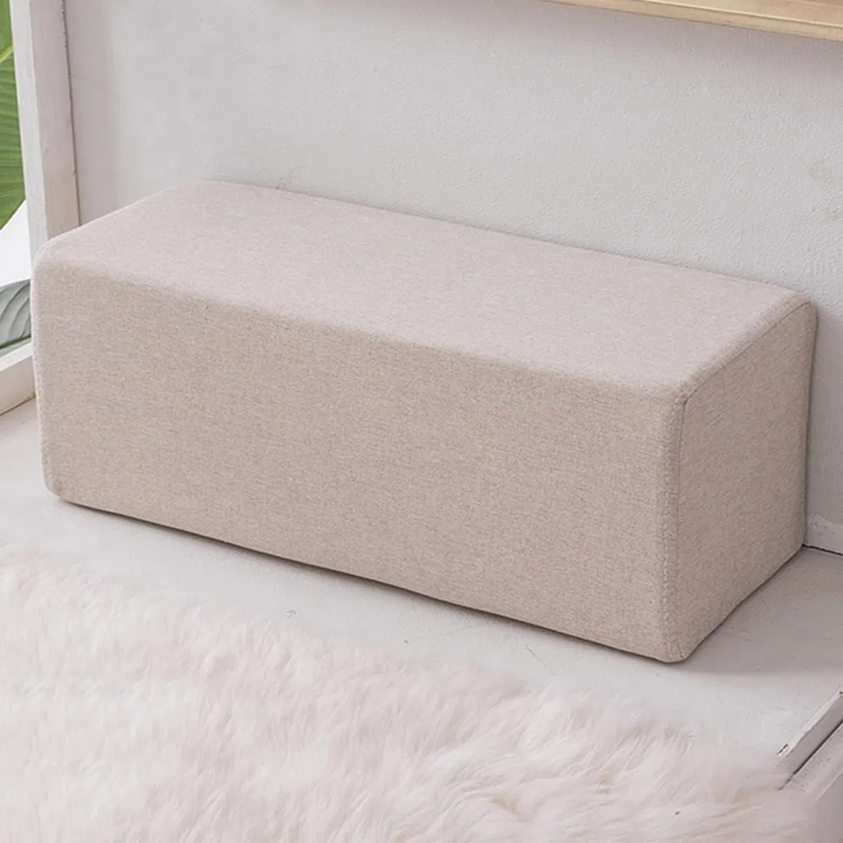 Cuscino cilindrico per bracciolo del divano, cuscino di supporto per bracciolo del divano, letto lungo, riempitivo per spazi vuoti, per materasso (15 x 15 x 50 cm, beige)