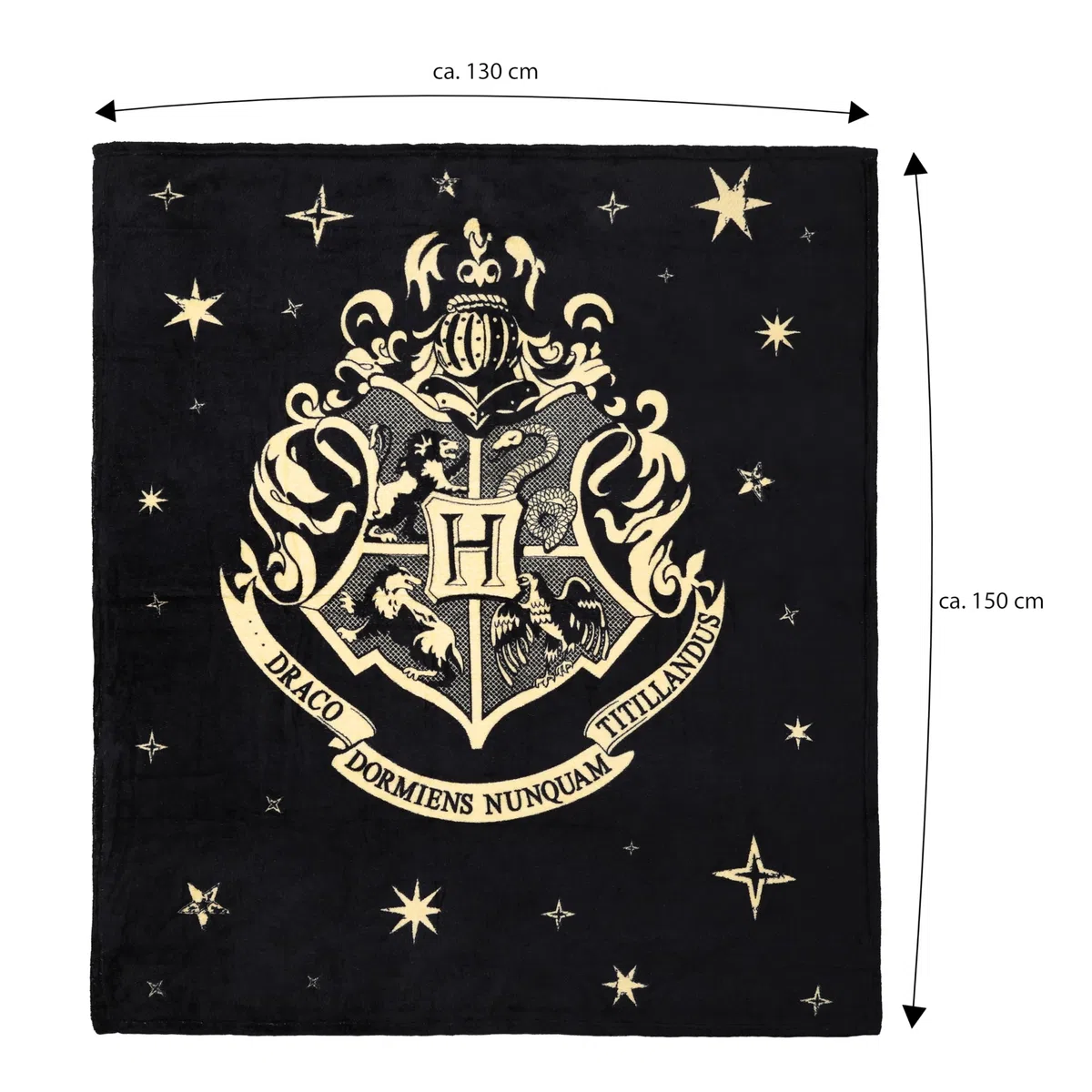 Harry Potter Coperta morbida con stemma di Hogwarts come regalo per bambini per compleanno e Natale, 130 x 150 cm