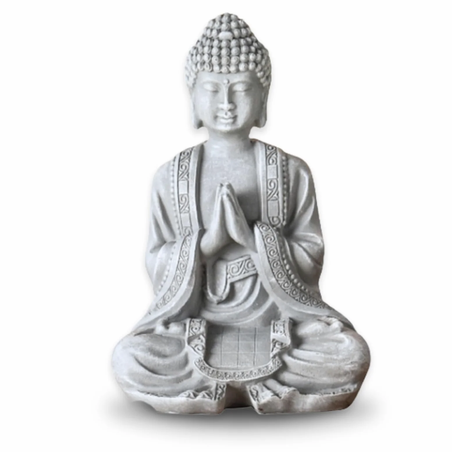 Zen'Light - Statuetta di Buddha meditazione 2, grigio pietra, SBM2