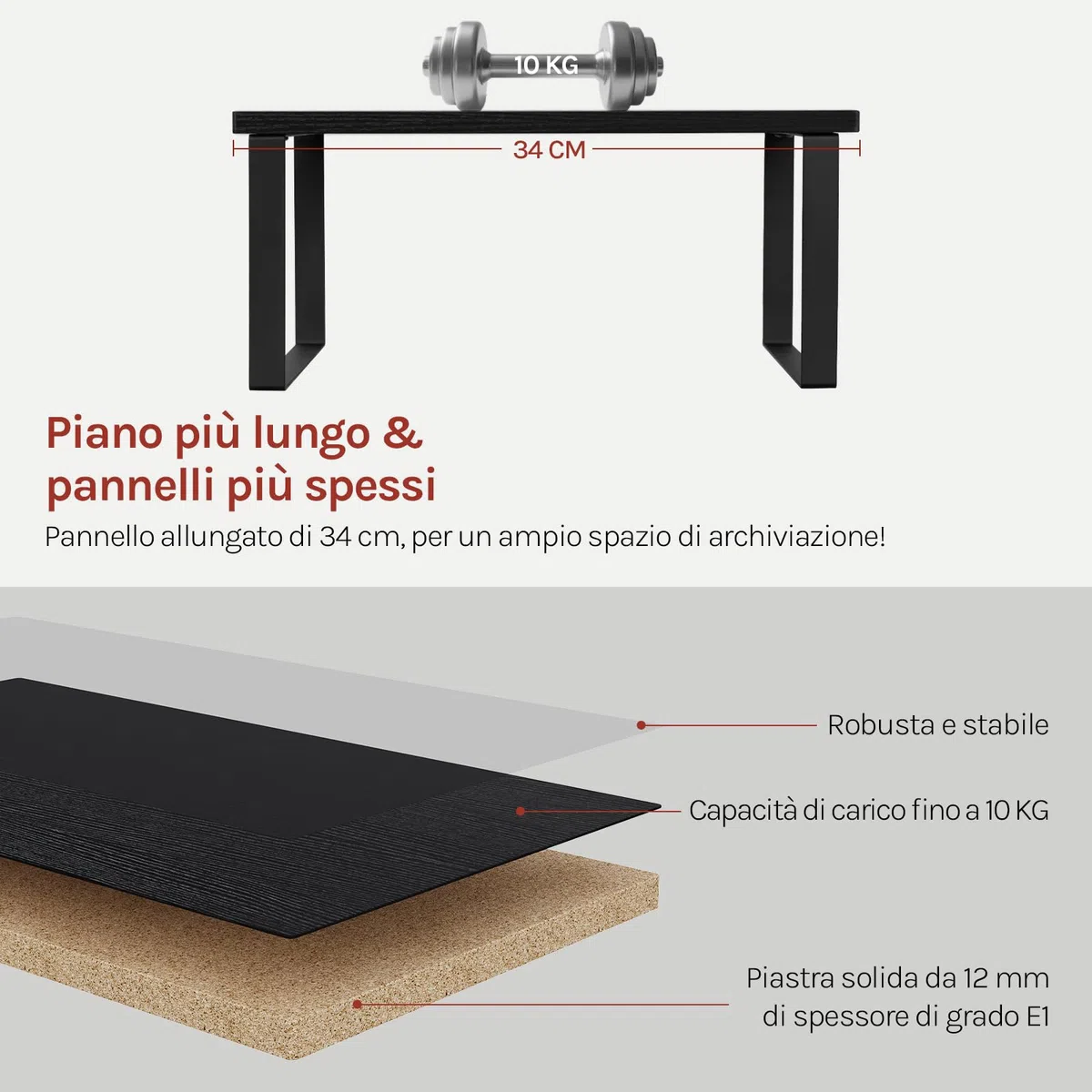 WOLTU Set di 2 Scaffali da Cucina, Porta Spezie Impilabili, Organizer da Cucina in MDF, Scaffali Indipendenti per Armadietti, 34x19,5x15,5+34x18,5x12,5 cm, Nero
