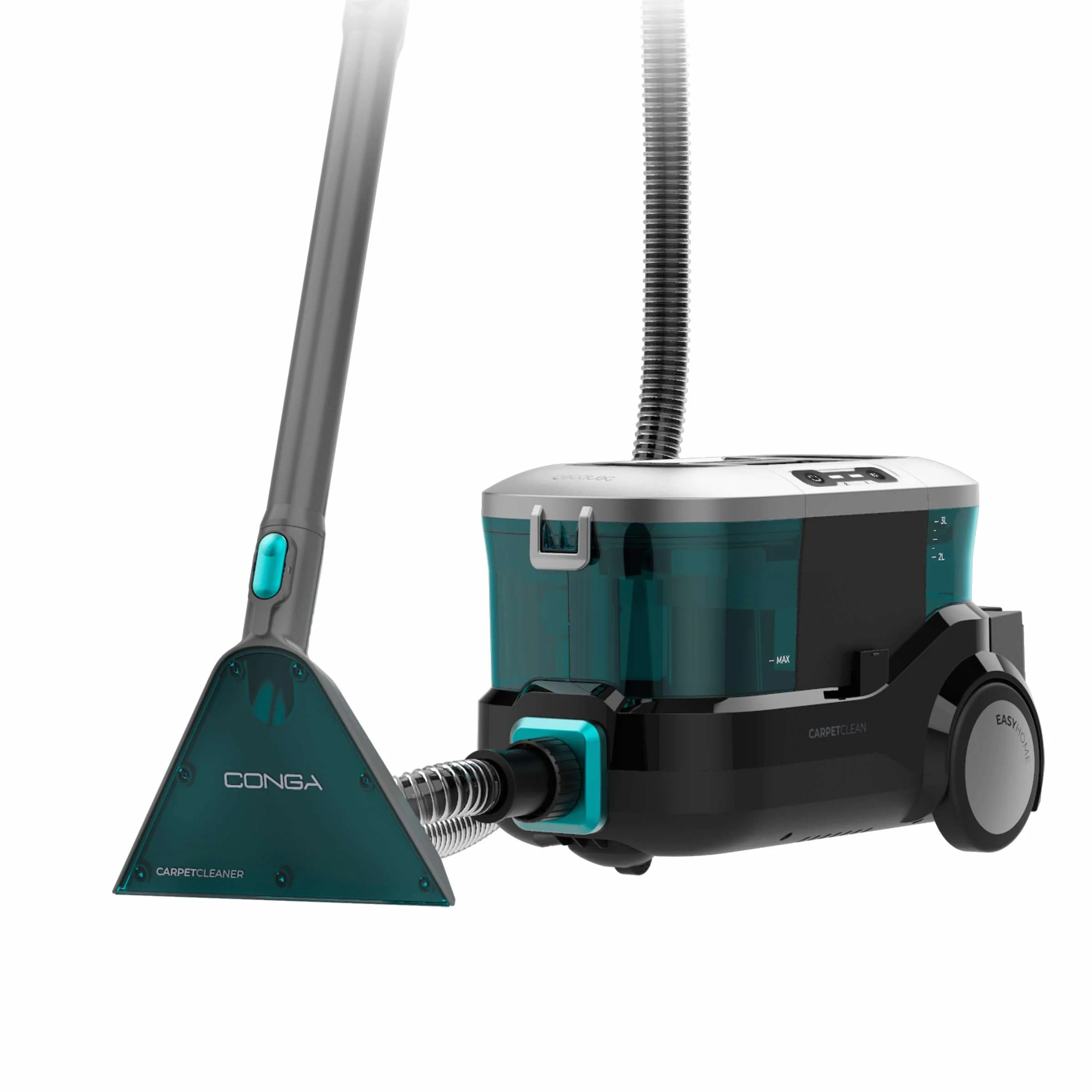 Cecotec Aspirapolvere per tappeti, per tappezzeria, Conga CarpetClean 10000 EasyHome, 800 W, serbatoio per acqua dolce da 3 l e serbatoio per acqua sporca da 1,5 l, sistema multisuperficie, kit di