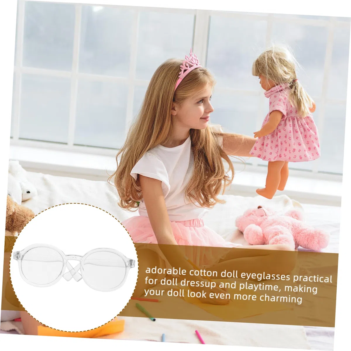 NUOBESTY 20 cm Occhiali da Bambola Peluche Bambola Divertente ed Elegante Occhiali di Scena Travestimento Mini Occhiali In Plastica Design Unico Dimensioni Versatili