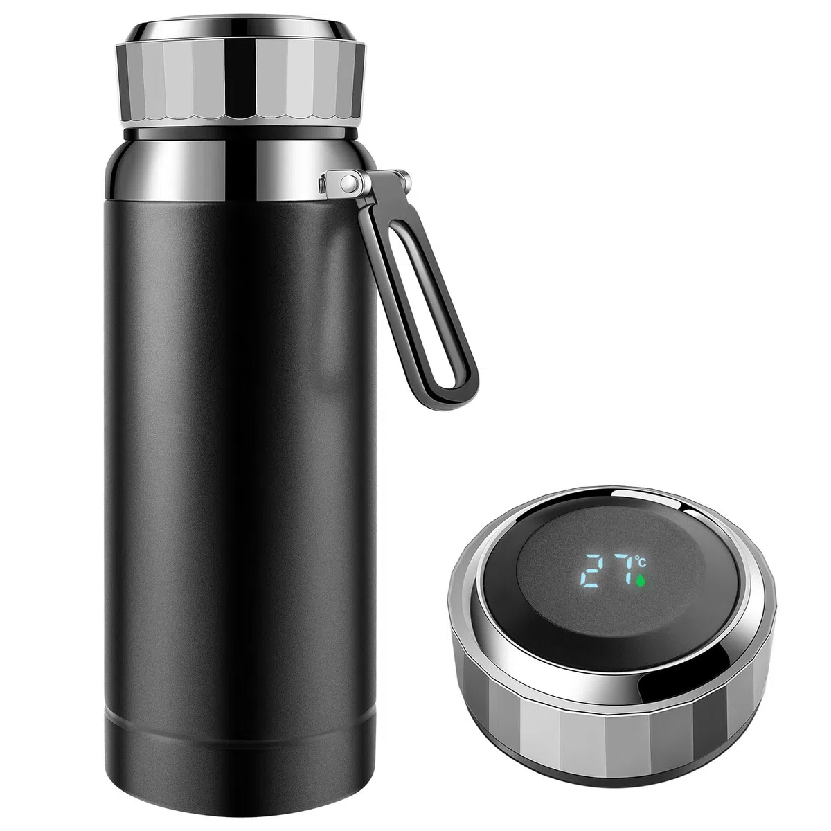 Homealexa Tazza da Viaggio 800ml in Acciaio Inox 304, Borraccia Termica con Display Touch per Temperatura, Tazza Isolata Caldo/Freddo