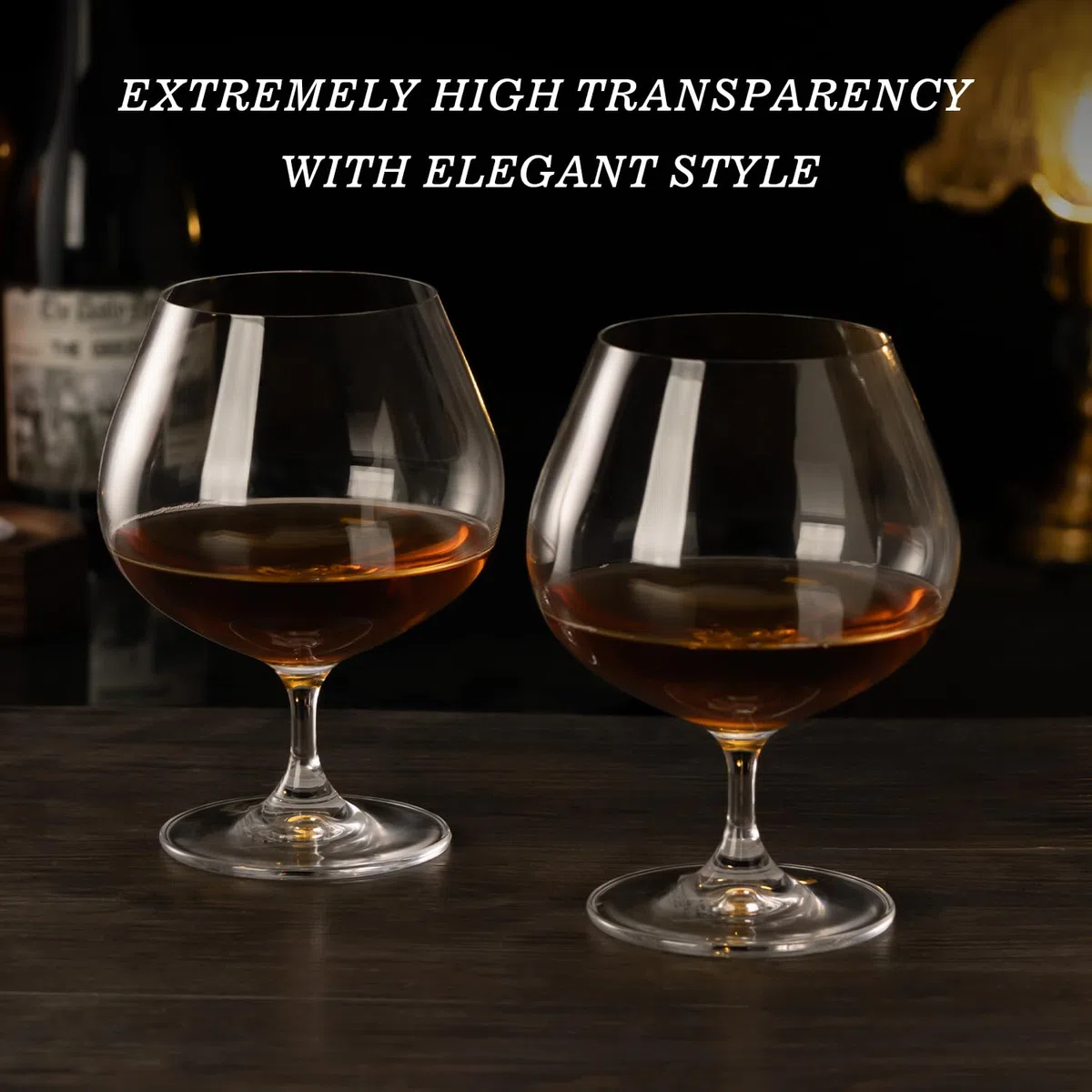 GLASKEY 650 ML Grande Brandy Snifter Set di 2 bicchieri, Bicchieri di Cristallo per Cognac, Brandy, Whisky, Lavabile in Lavastoviglie,Perfetto per la casa,Ristoranti e feste