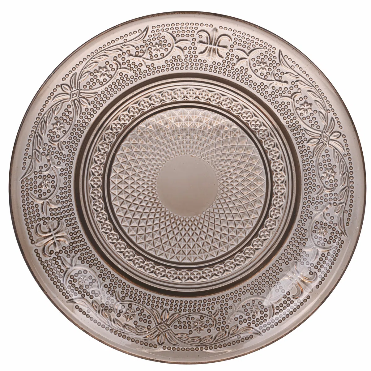 Villa d'Este Home Tivoli Set 6 Piattino pane Ø 15 cm in vetro, Imperial Chocolate