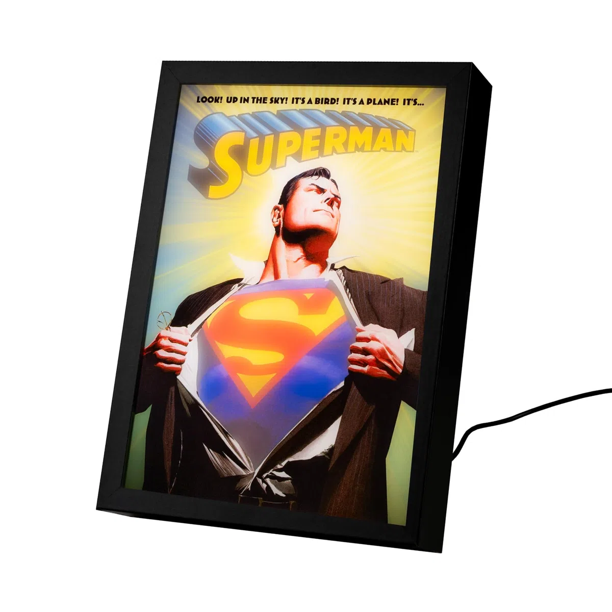 Grupo Erik: Quadro LED DC Comic Superman Lamina decorativa Illuminata per cameretta ragazza, stanza bambine/Decorazione Superman Ufficiale Gadget