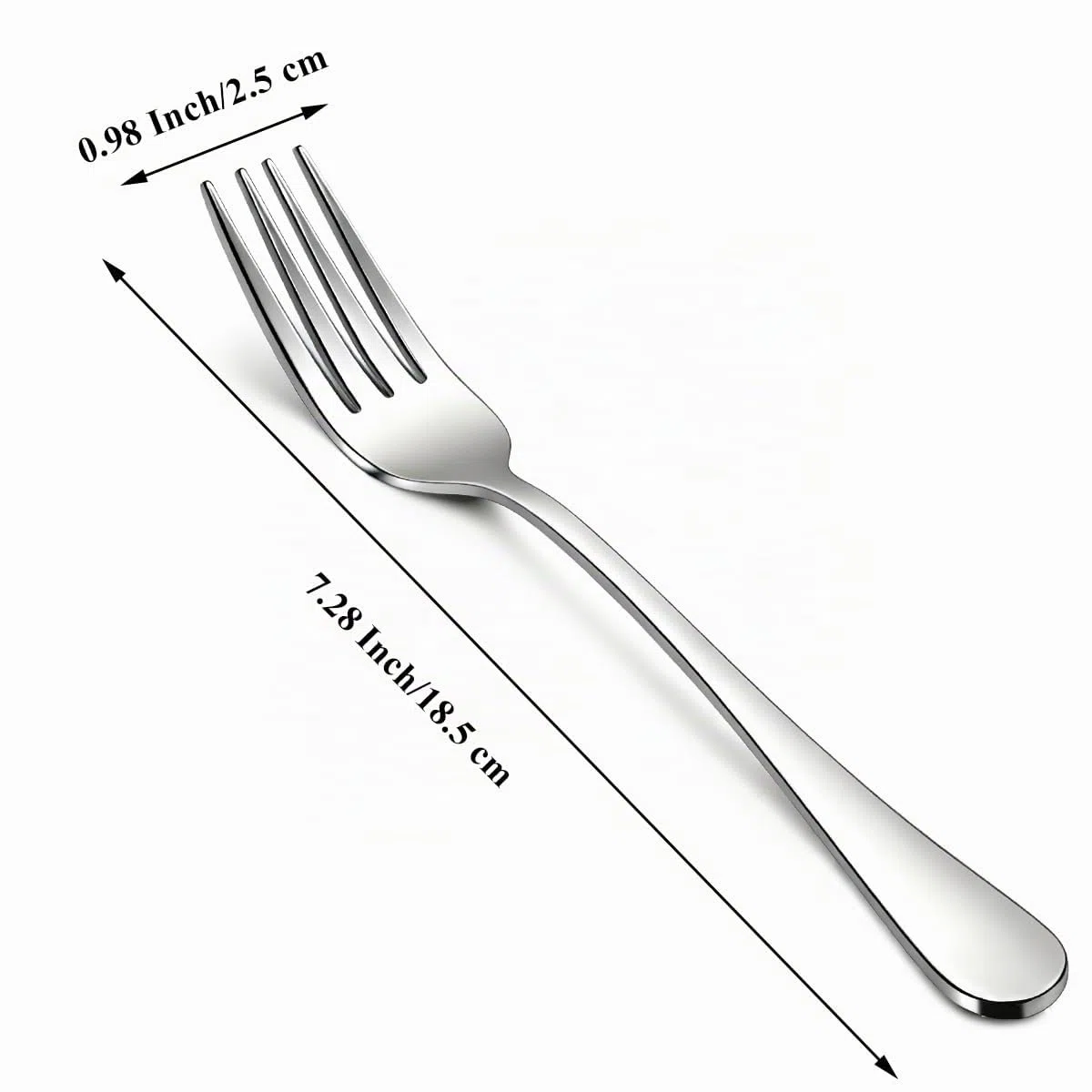 Berglander Set di 24 forchette da tavola in acciaio inox, 18,5 cm, per cucina, hotel, ristorante, lavabili in lavastoviglie