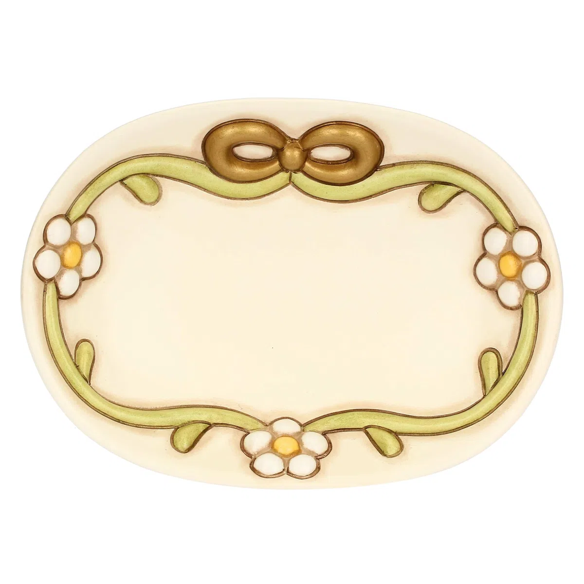 Svuotatasche con margherite e fiocco in ceramica
