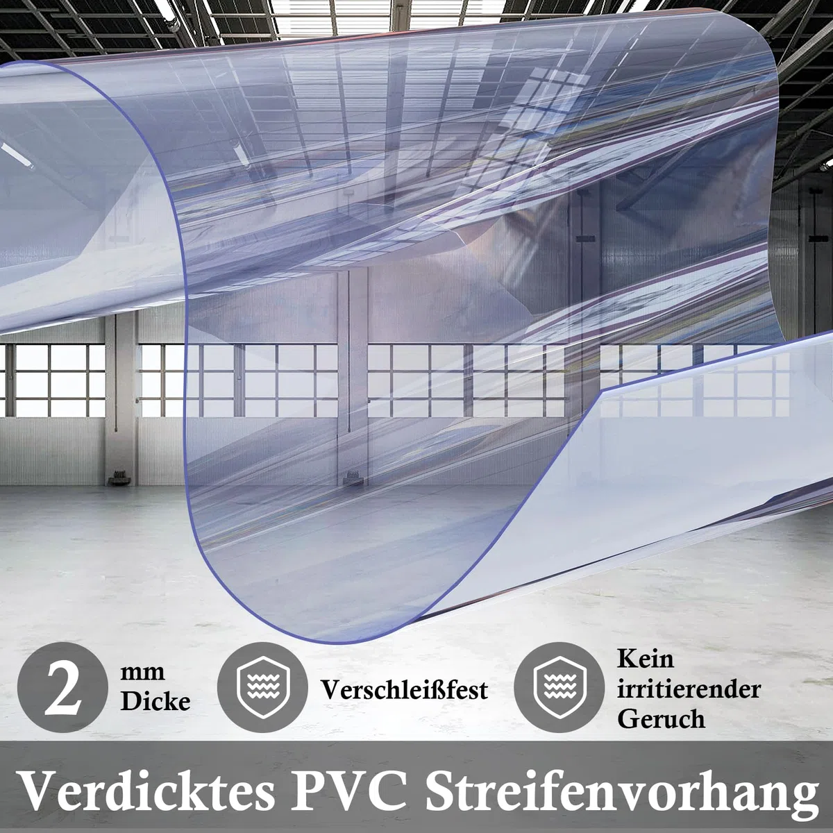 bimiti Tenda a lamelle in PVC, 90 x 220 cm, trasparente, a strisce, in PVC, antivento, impermeabile, per camere, negozi, supermercati, frigoriferi