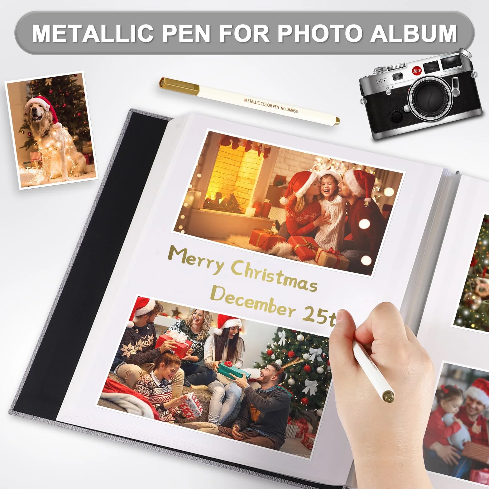 Album Fotografico Autoadesivo 28x27 CM in Lino Album Portafoto Personalizzabile Scrapbook Photo Album Fotolibro Ricordi Nascita Matrimonio Journal Travel Guest Book, 40 Pagine Rosso