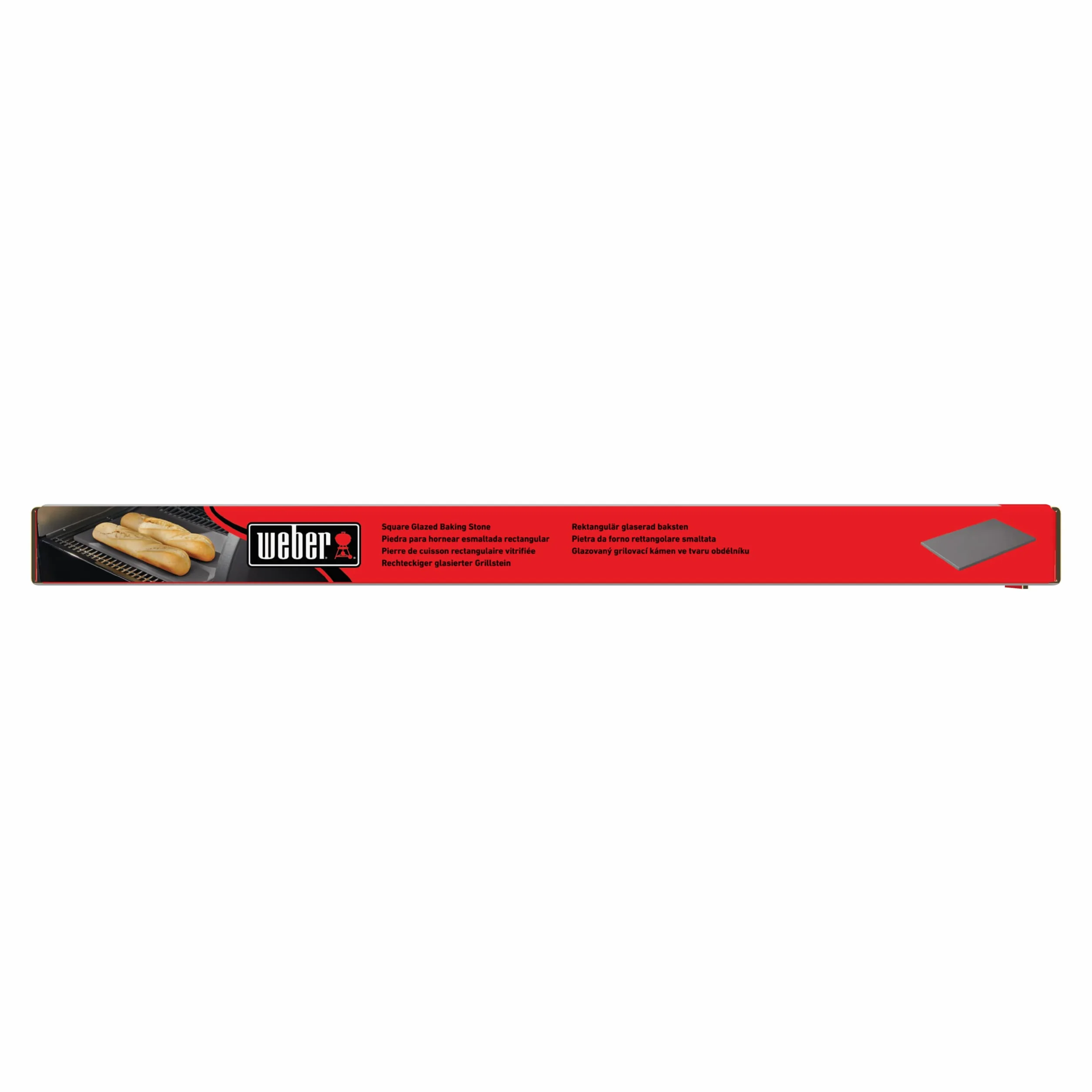 Weber Pietra Pizza - rettangolare (44x30 cm), Pietra per pizza in cordierite smaltato per BBQ, Riscaldamento rapido, adatta a tutti i grill (a carbone da Ø57cm, gas, pellet, elettrici) - Nero (18412)
