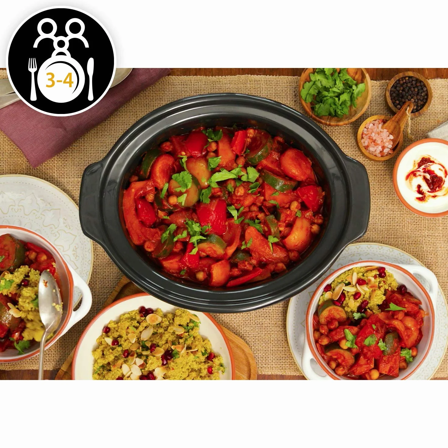 Crock-pot Pentola per Cottura Lenta, Slow Cooker, 3.5l, fino a 4 Persone, Coperchio a Cerniera, Timer digitale Countdown, 2 Impostazioni e Funzione Warm automatica, 200W, Ceramica, Argento