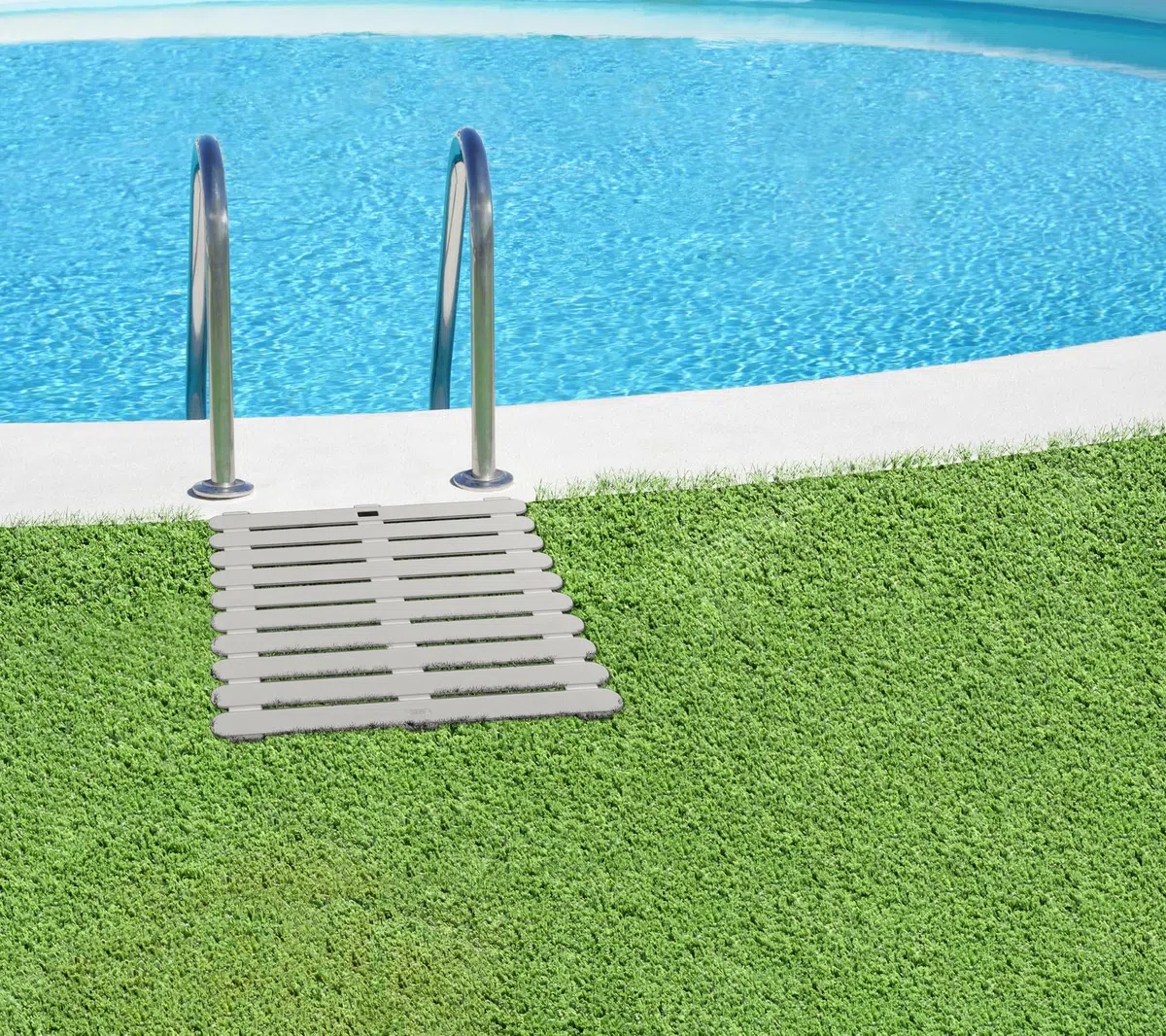WENKO Griglia per doccia per interni ed esterni, antiscivolo, per bagno, piscina, plastica, 55 x 55 cm, beige